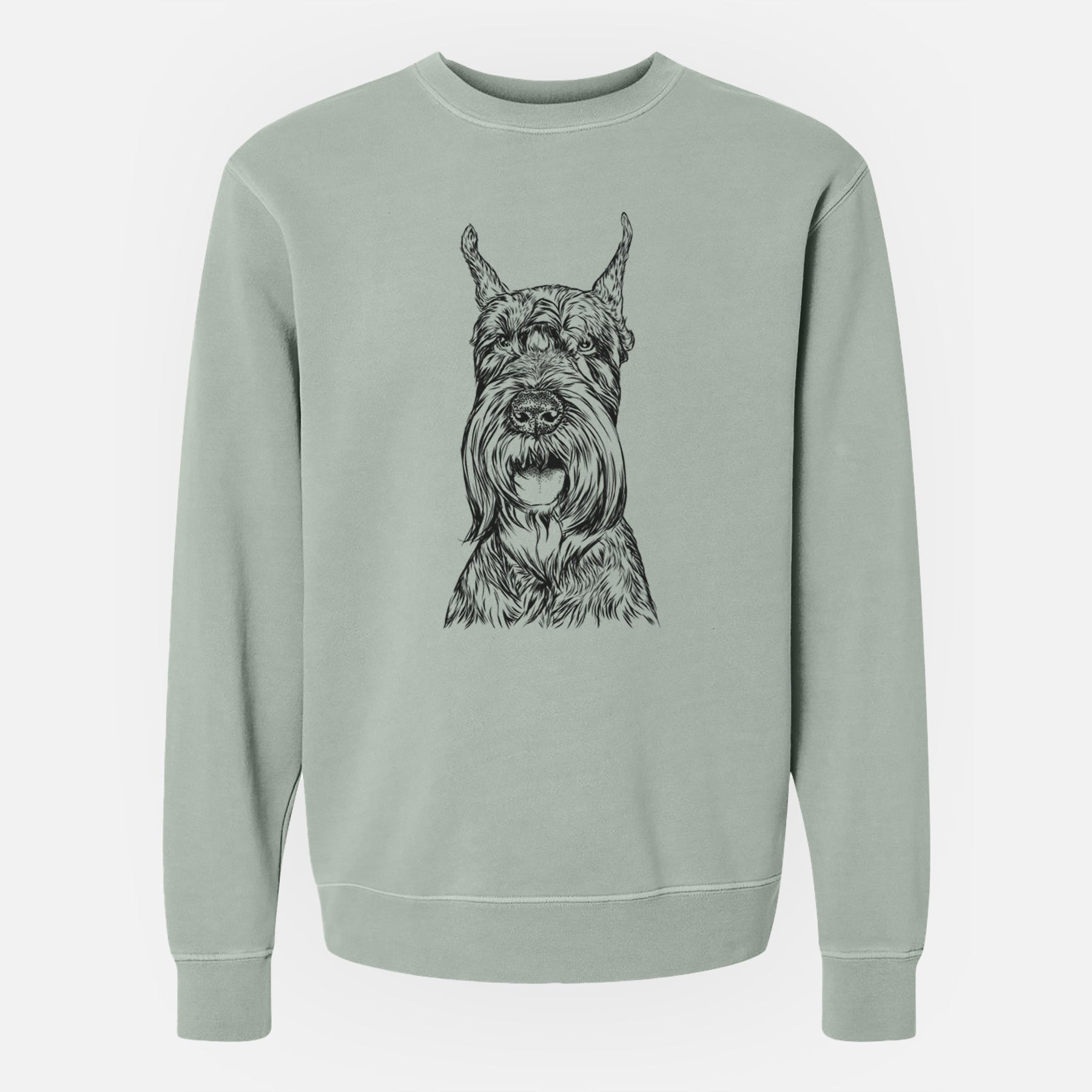 Bare Zuri the Giant Schnauzer - Unisex Pigment Dyed Crew Sweatshirt