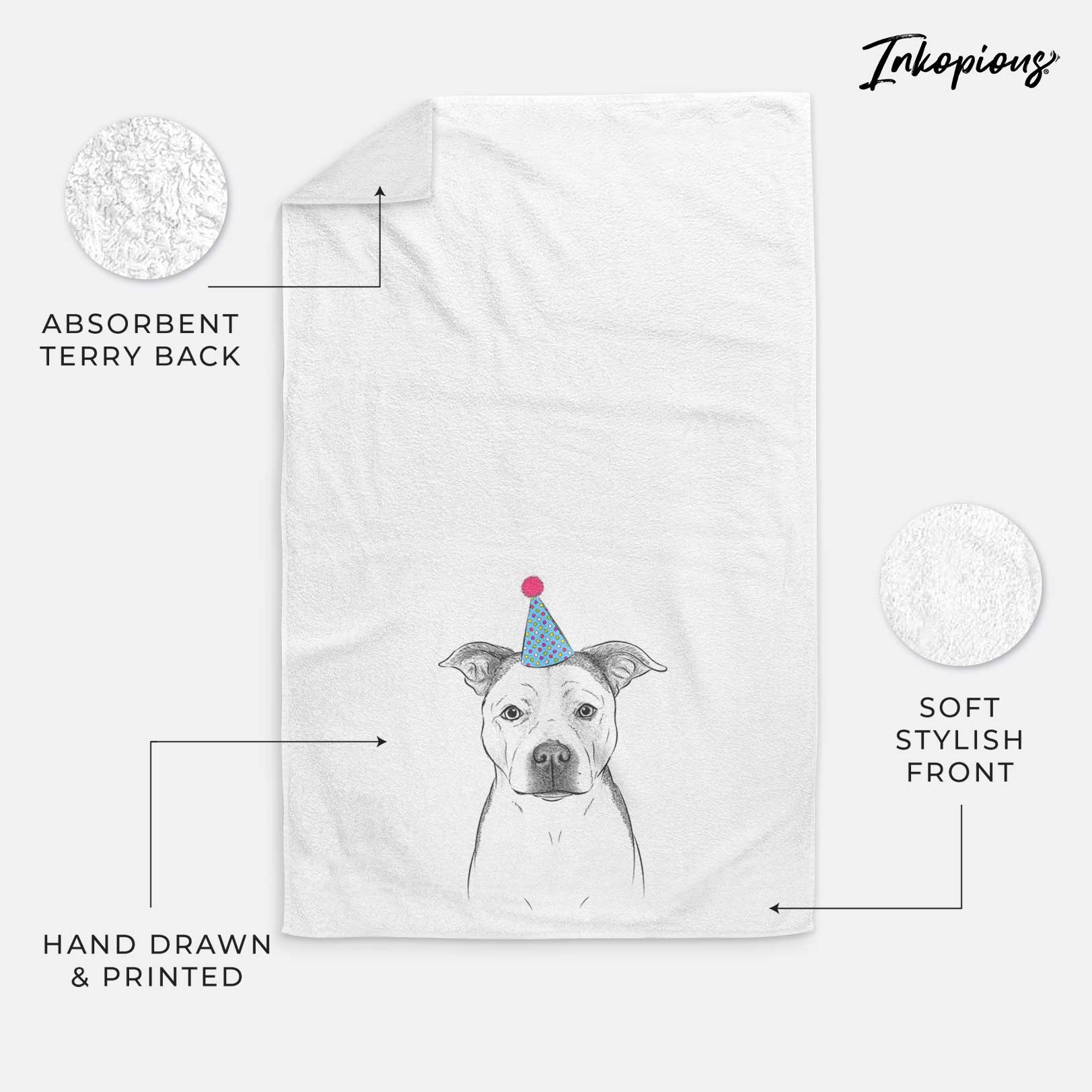 Bailey the Pitbull Decorative Hand Towel