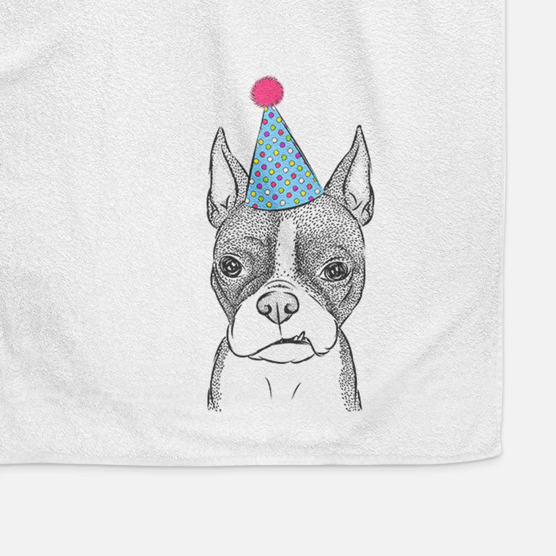 Bean the Boston Terrier Decorative Hand Towel