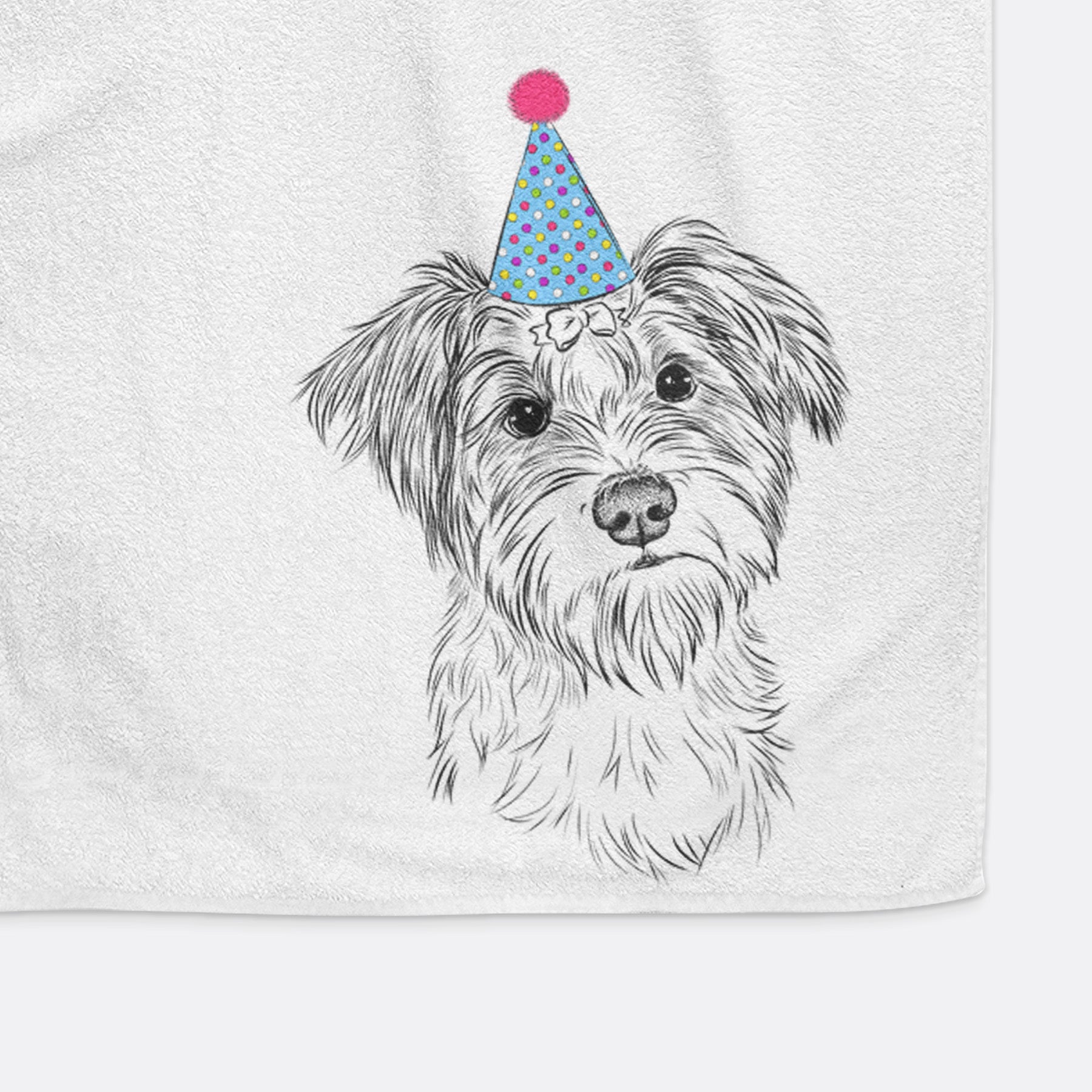 Birdee the Schnauzer Mix Decorative Hand Towel