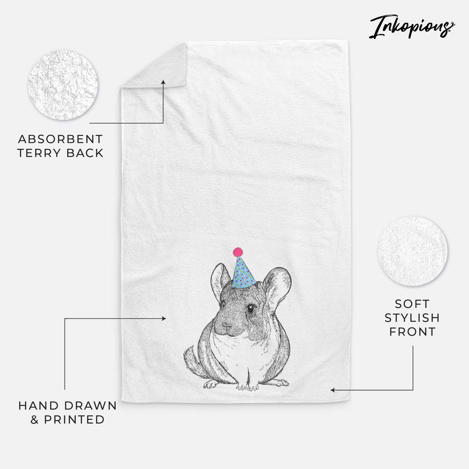 Cheddar the Chinchilla Decorative Hand Towel