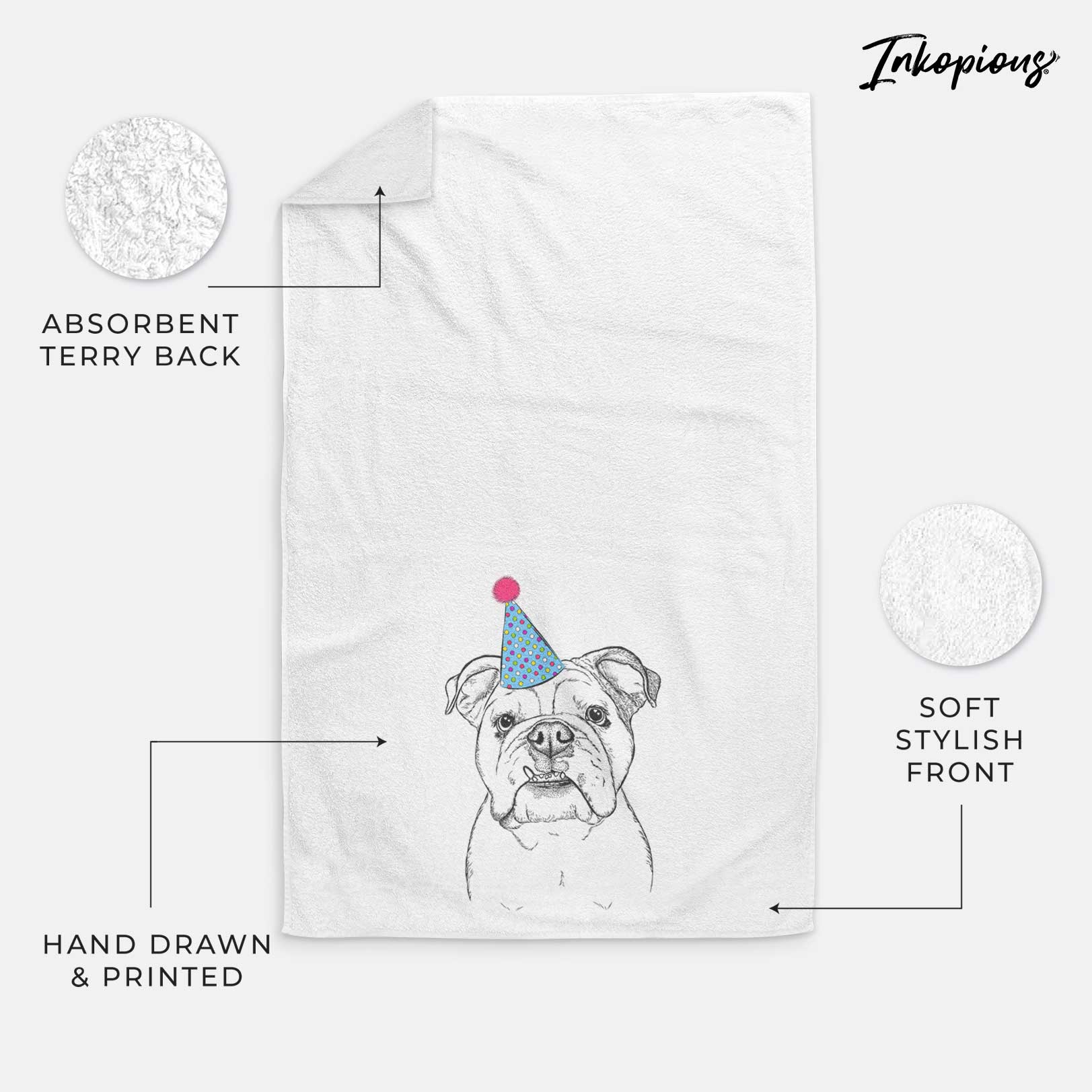 Dazy the English Bulldog Decorative Hand Towel