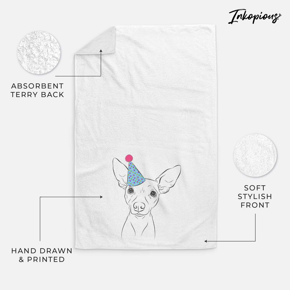 Desi the American Hairless Terrier Decorative Hand Towel