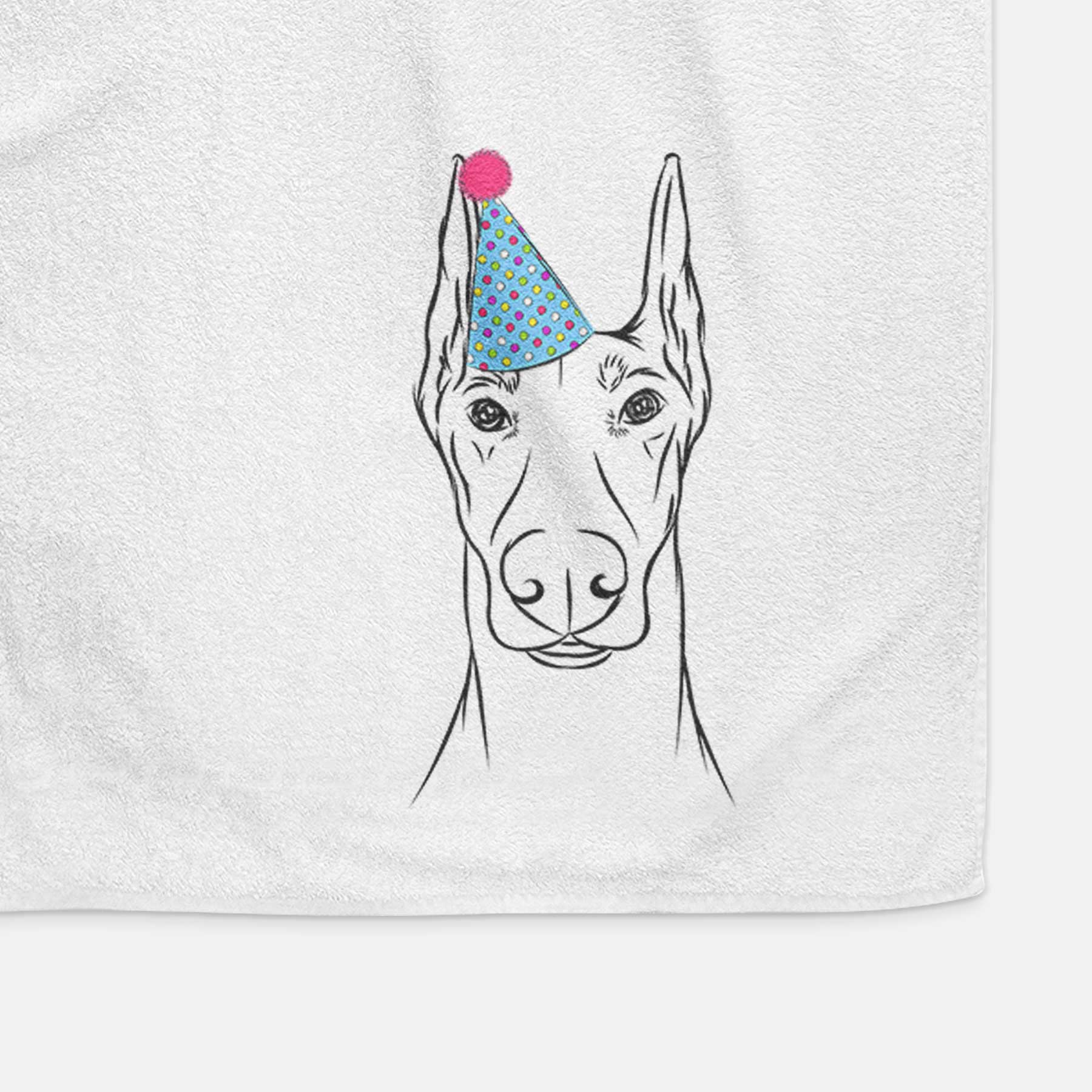 Duke the Doberman Pinscher Decorative Hand Towel