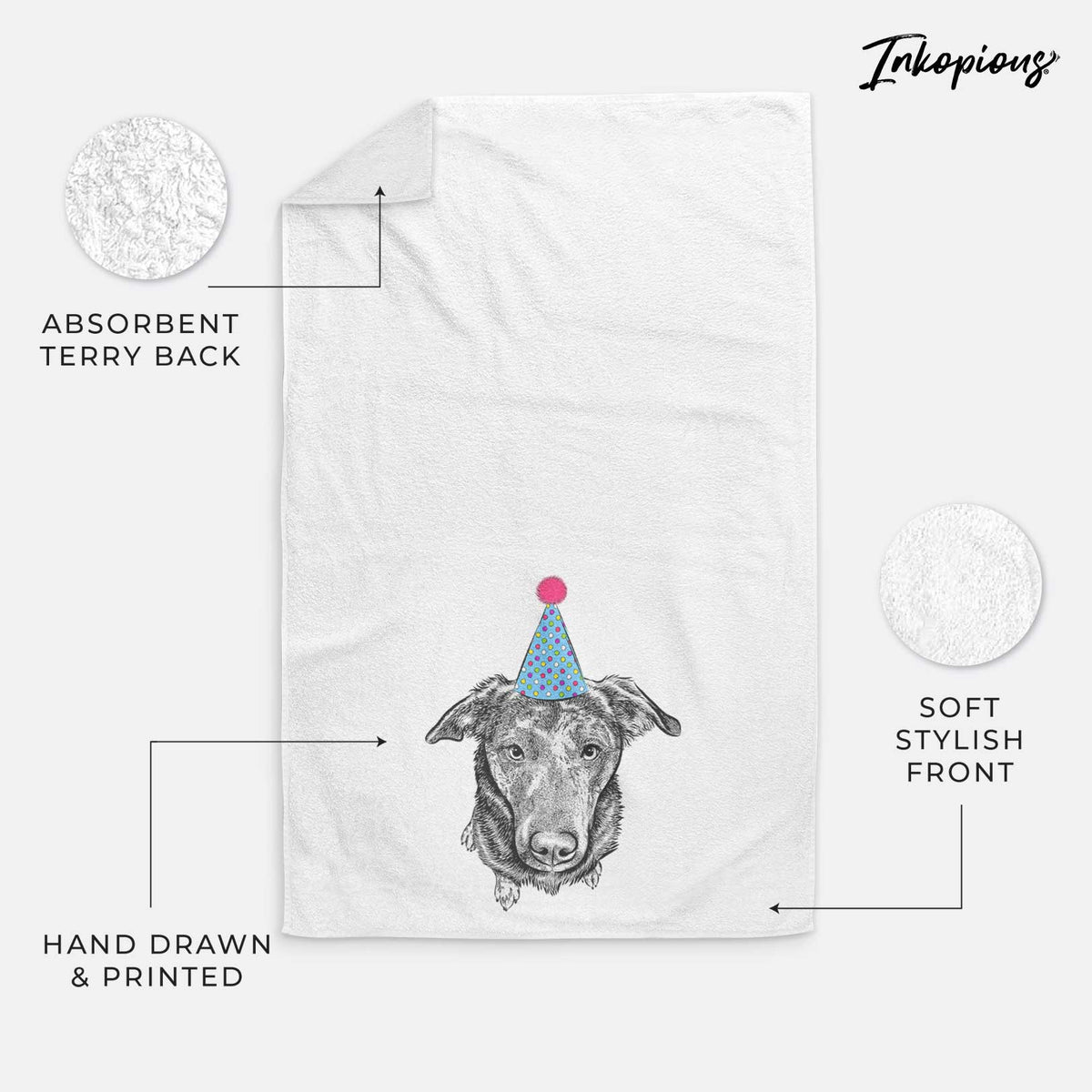 Echo the Pitbull Beagle Mix Decorative Hand Towel