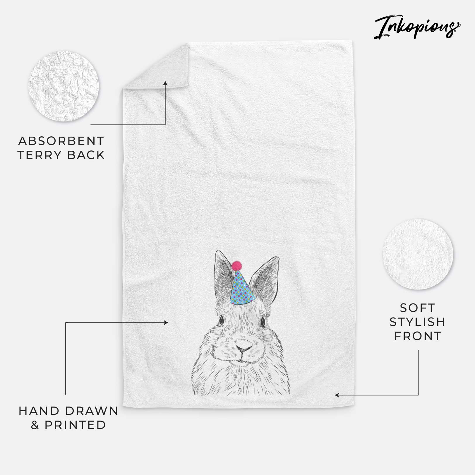 Flower the Rex Rabbit Decorative Hand Towel