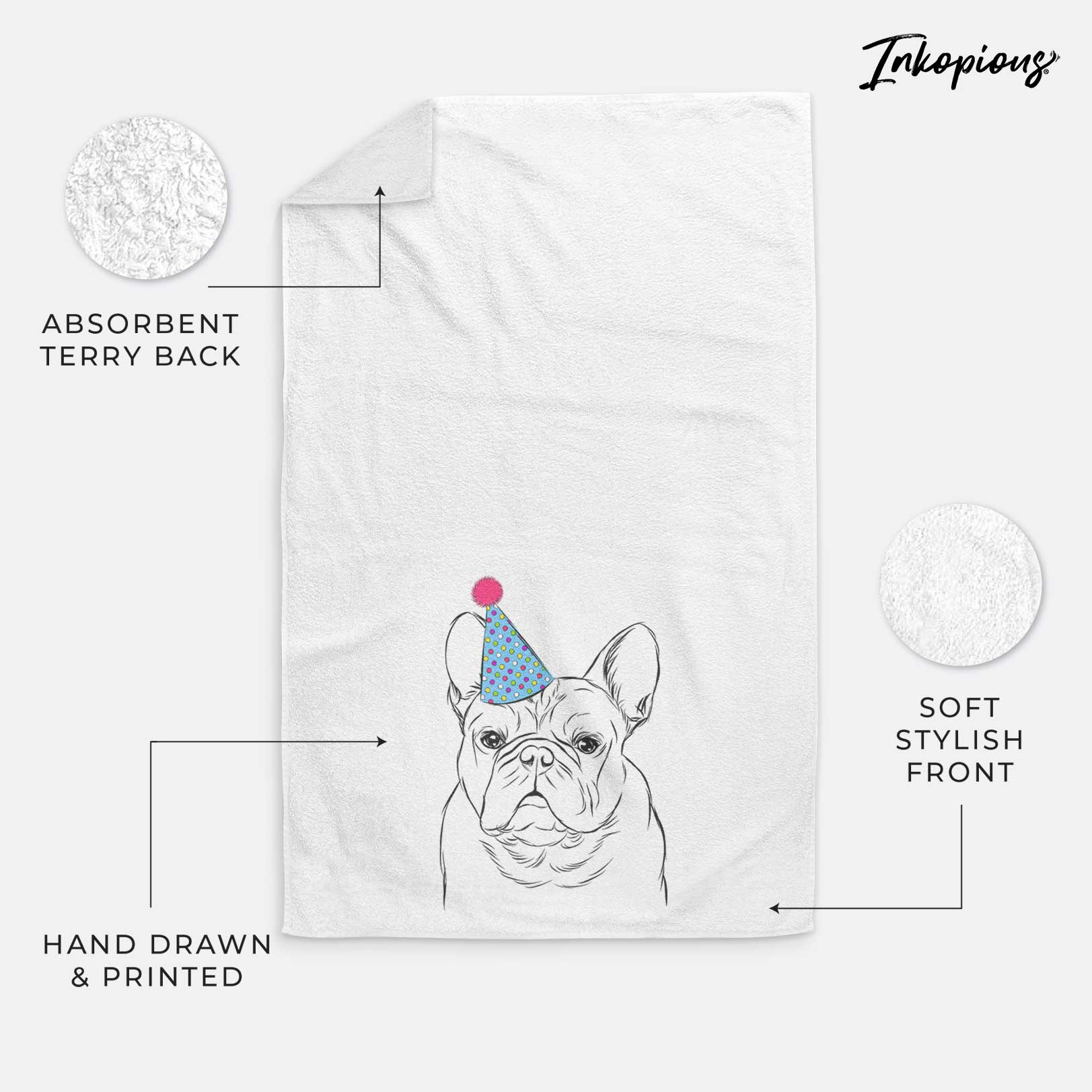 Fudge the French Bulldog Decorative Hand Towel