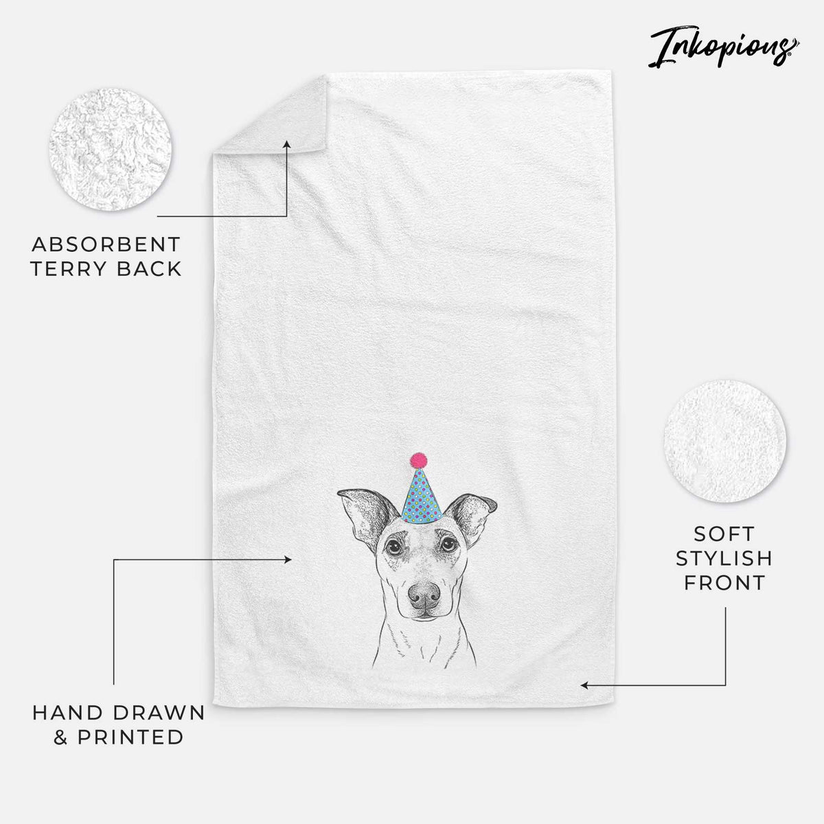 Georgie Rat the Terrier Mix Decorative Hand Towel