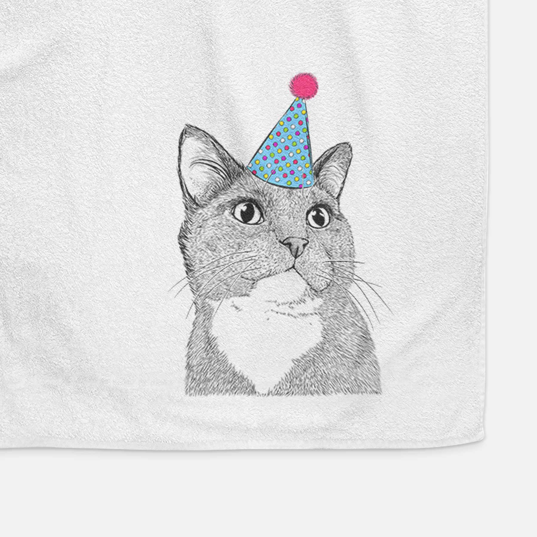 Gizmo the Grey Cat Decorative Hand Towel