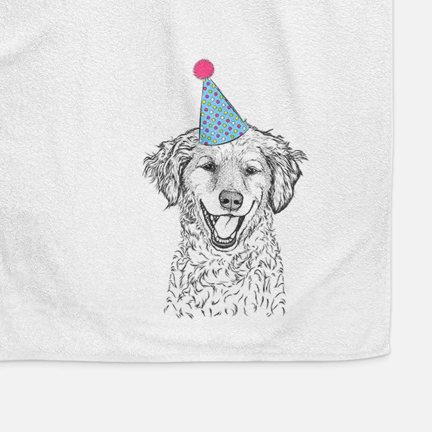 Happy Otis the Miniature Goldendoodle Decorative Hand Towel