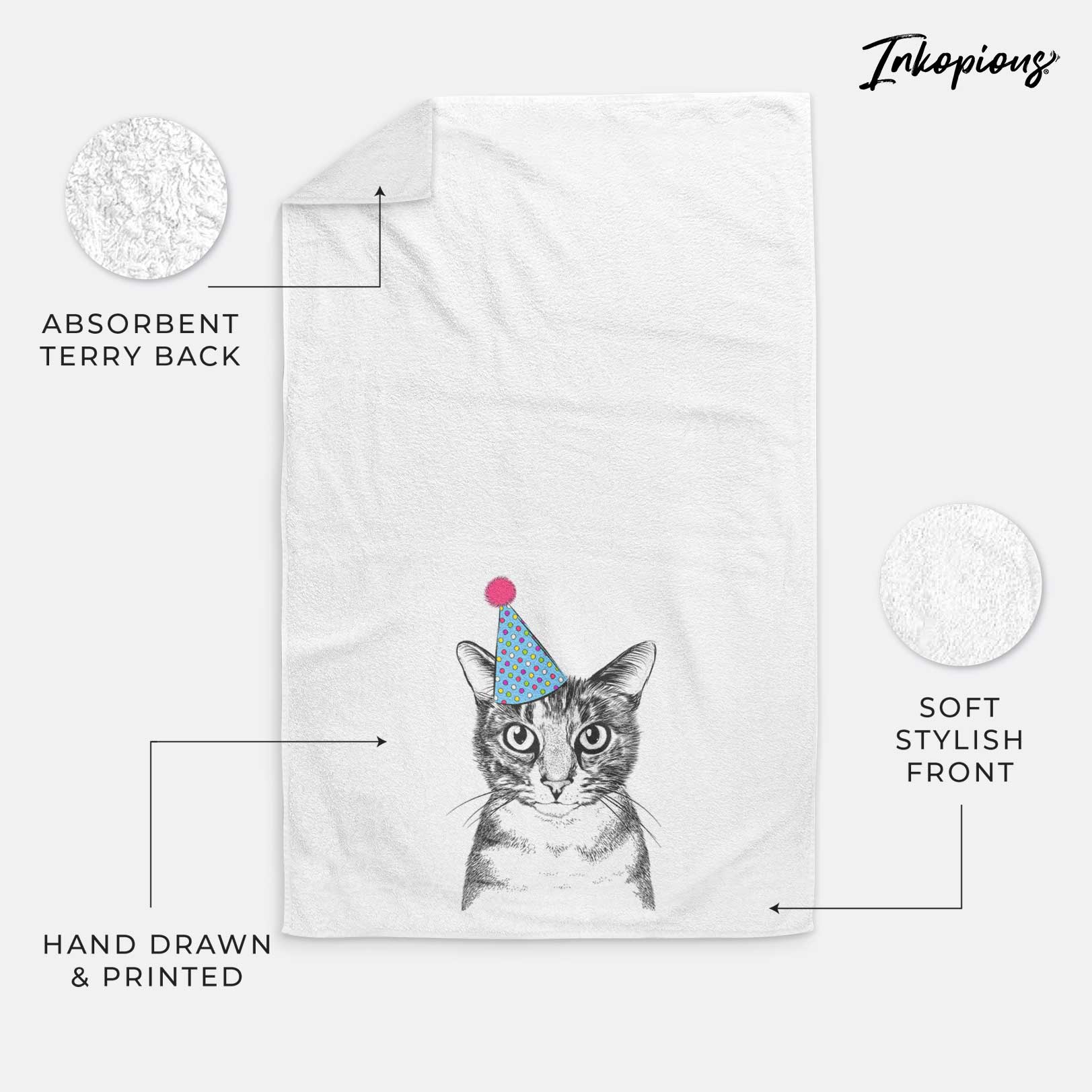 Hobbes the Tabby Cat Decorative Hand Towel