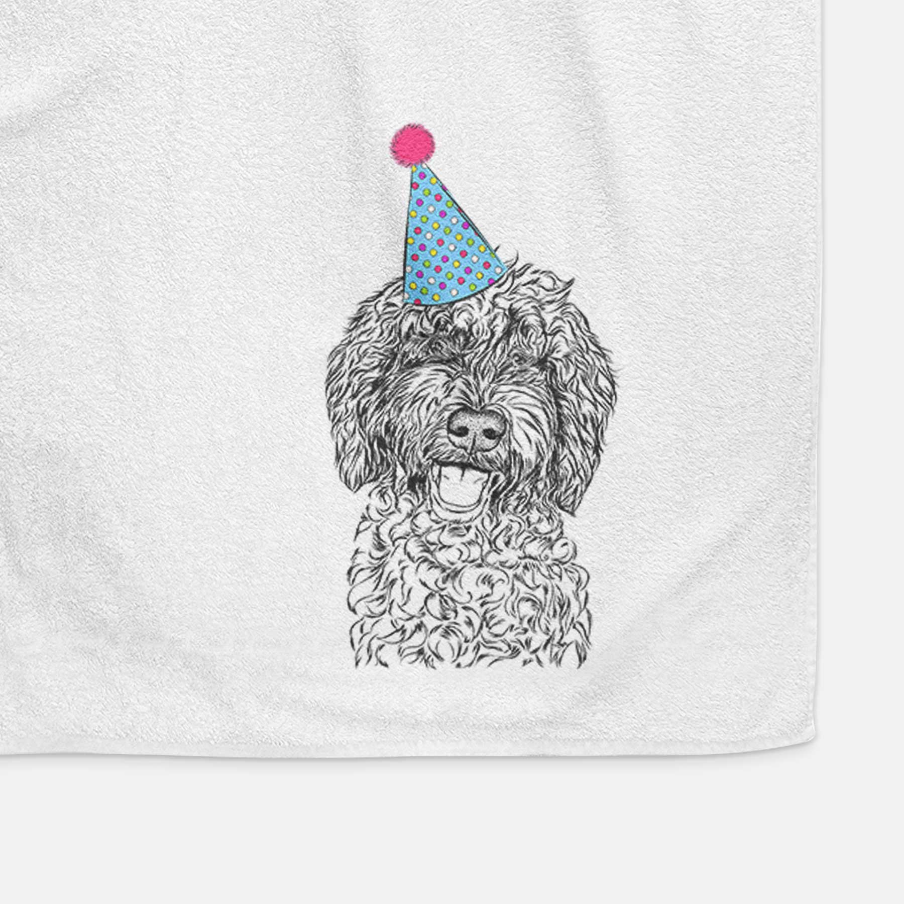 Jack the Chocolate Labradoodle Decorative Hand Towel