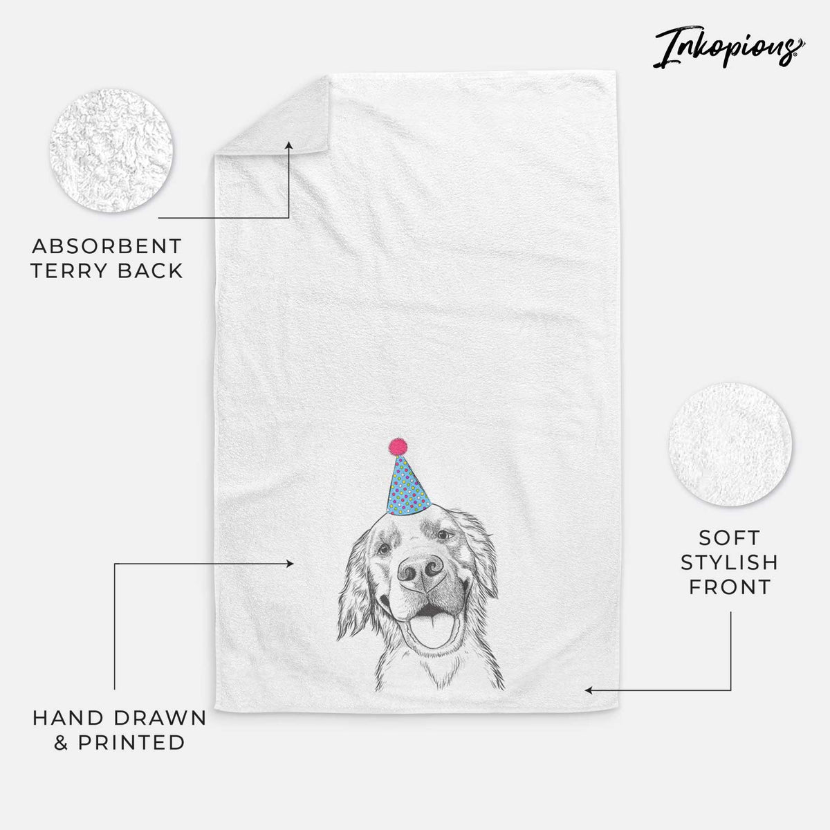 Jordy the Golden Retriever Decorative Hand Towel