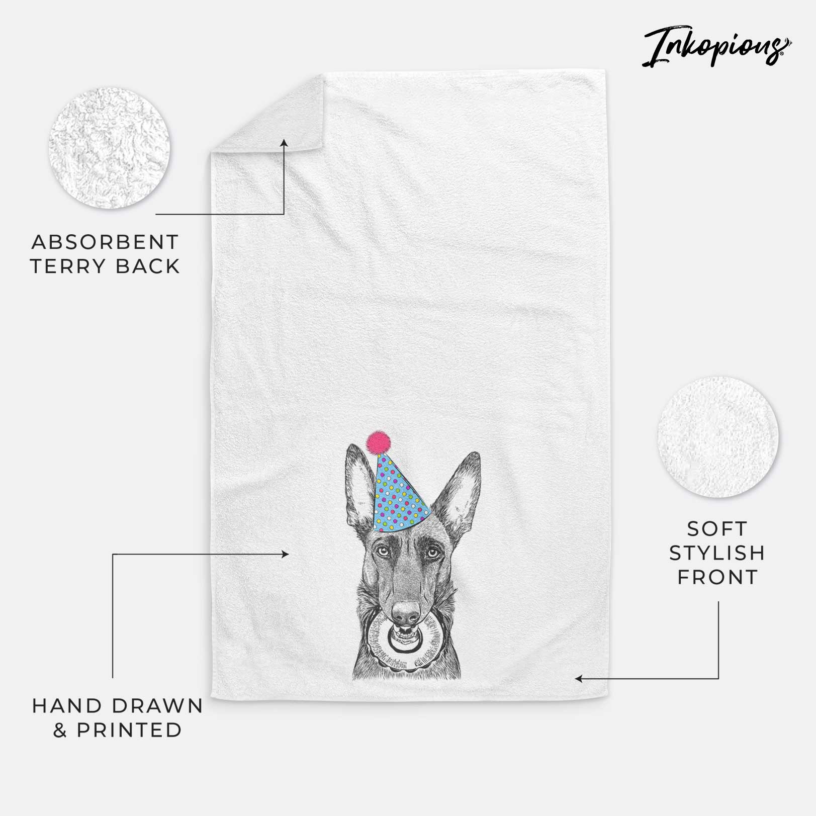 Juno the Belgian Malinois Decorative Hand Towel