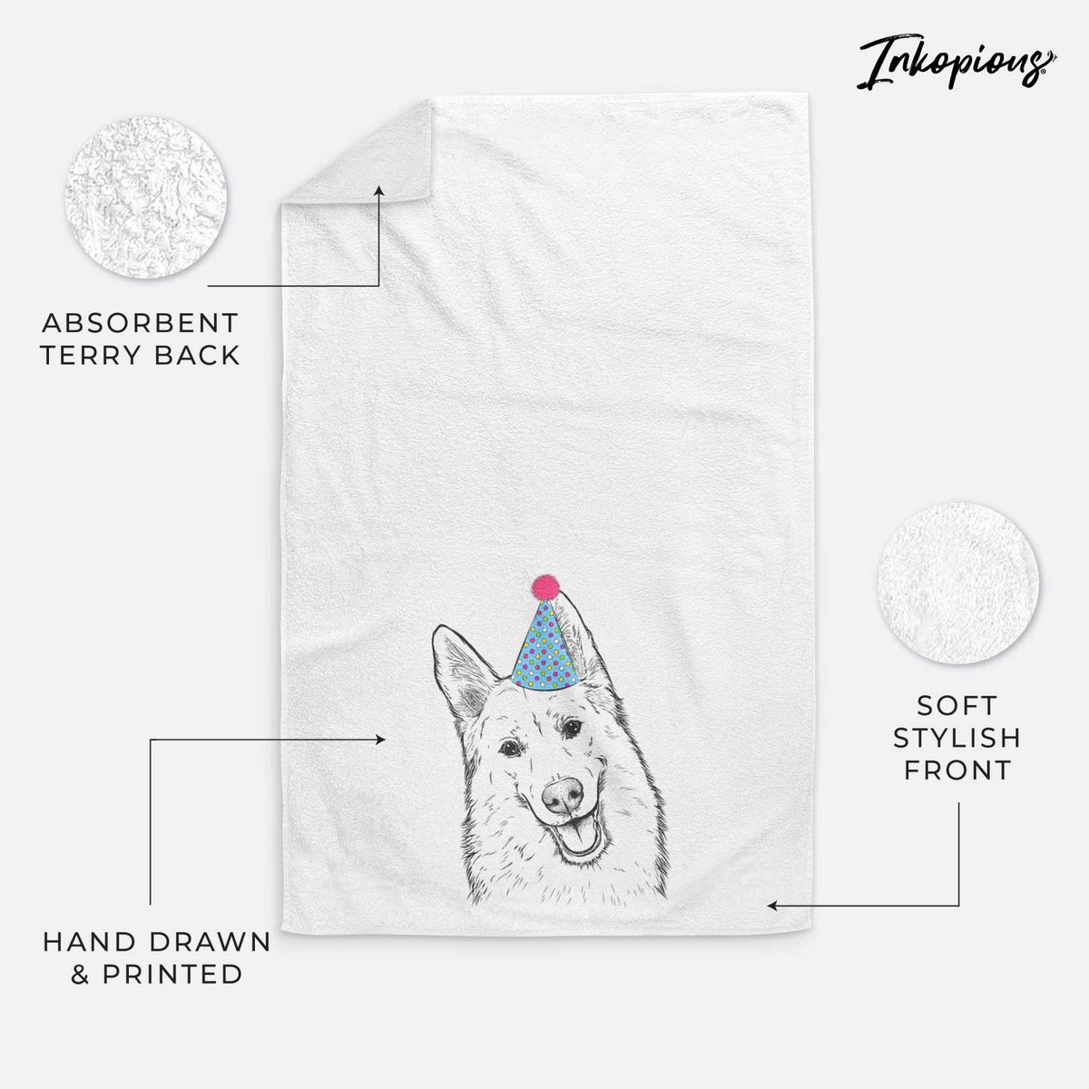 Loki the Husky Shepherd Mix Decorative Hand Towel