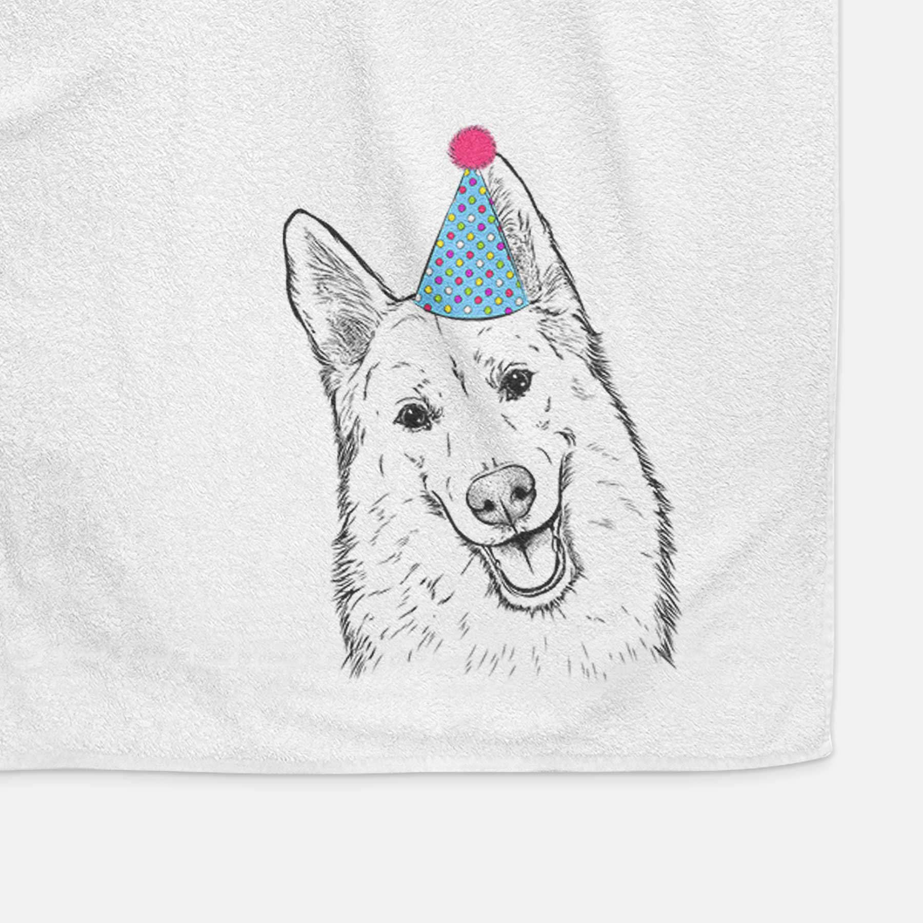 Loki the Husky Shepherd Mix Decorative Hand Towel