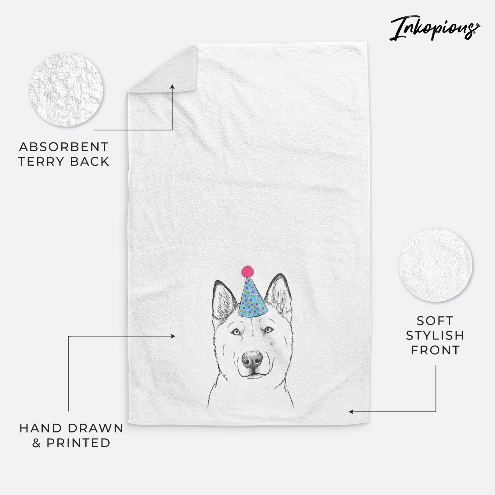 London the Siberian Husky Decorative Hand Towel