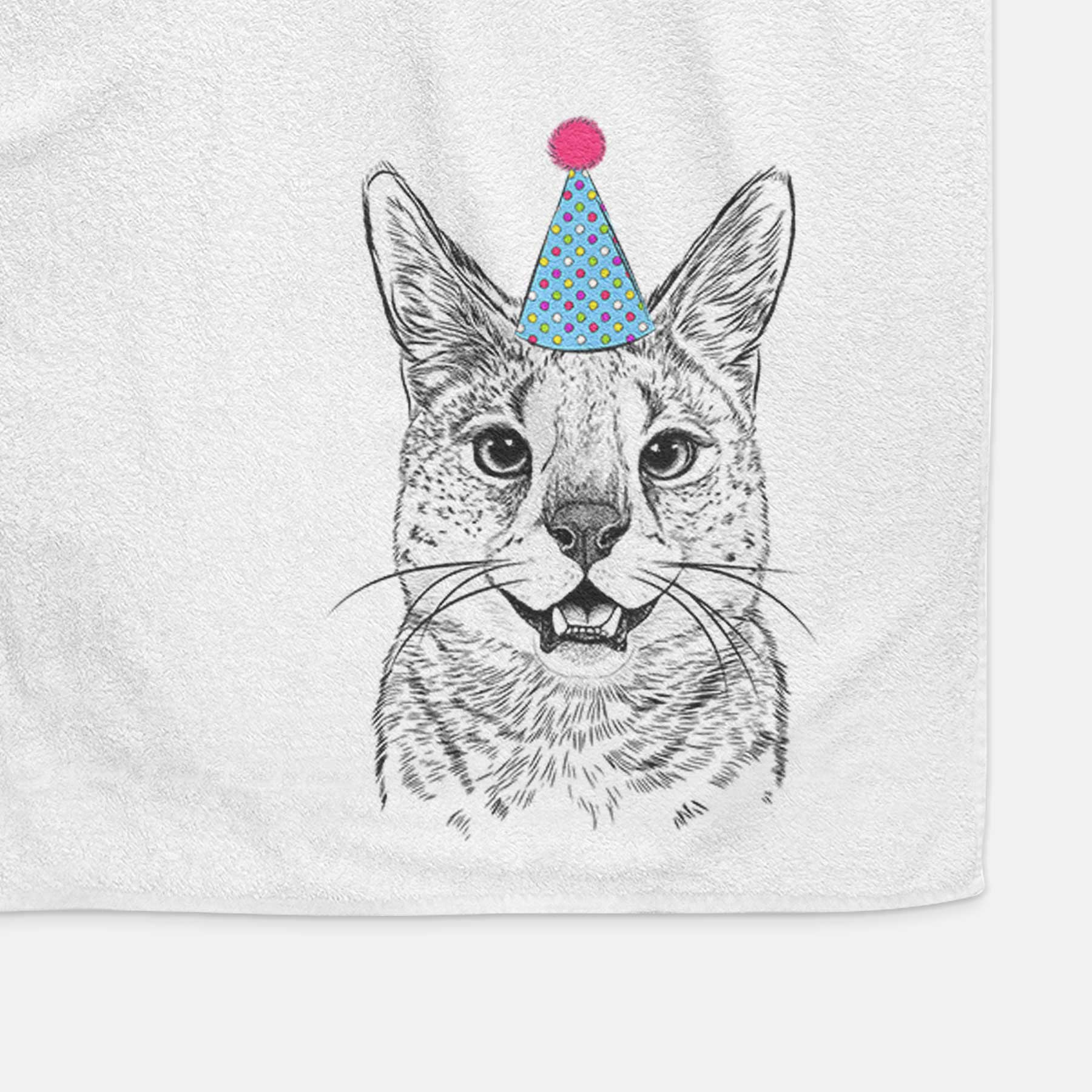 Lucky the Serval Cat Decorative Hand Towel