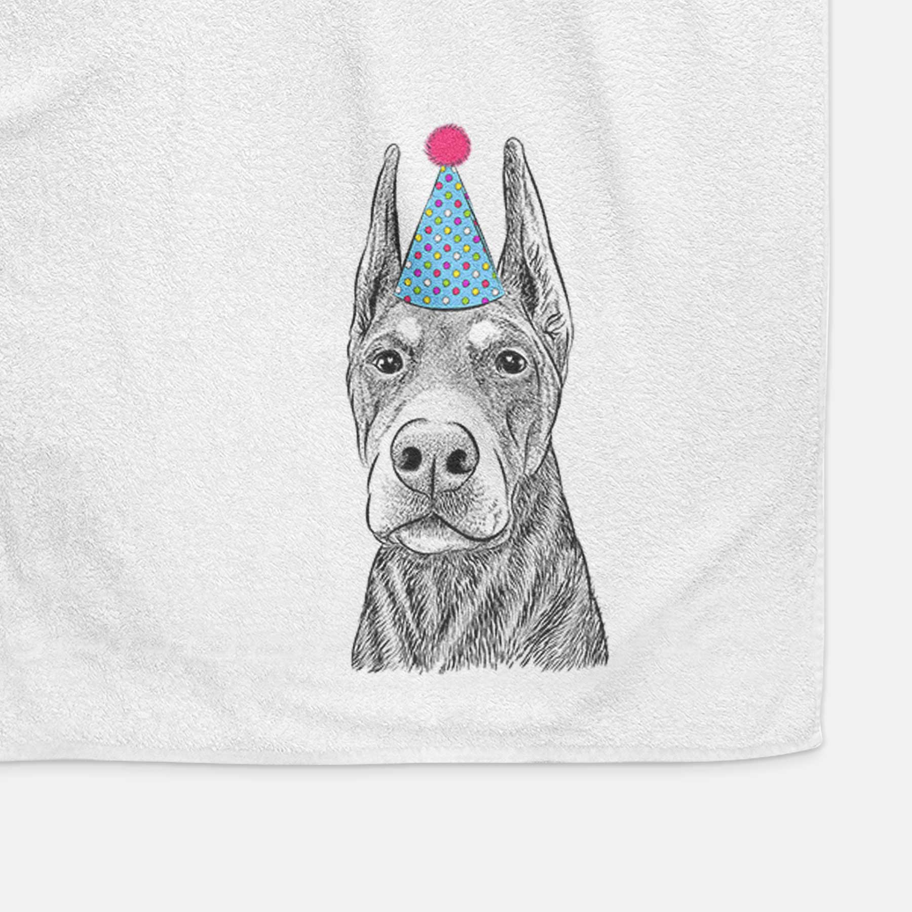 Luna the Doberman Pinscher Decorative Hand Towel