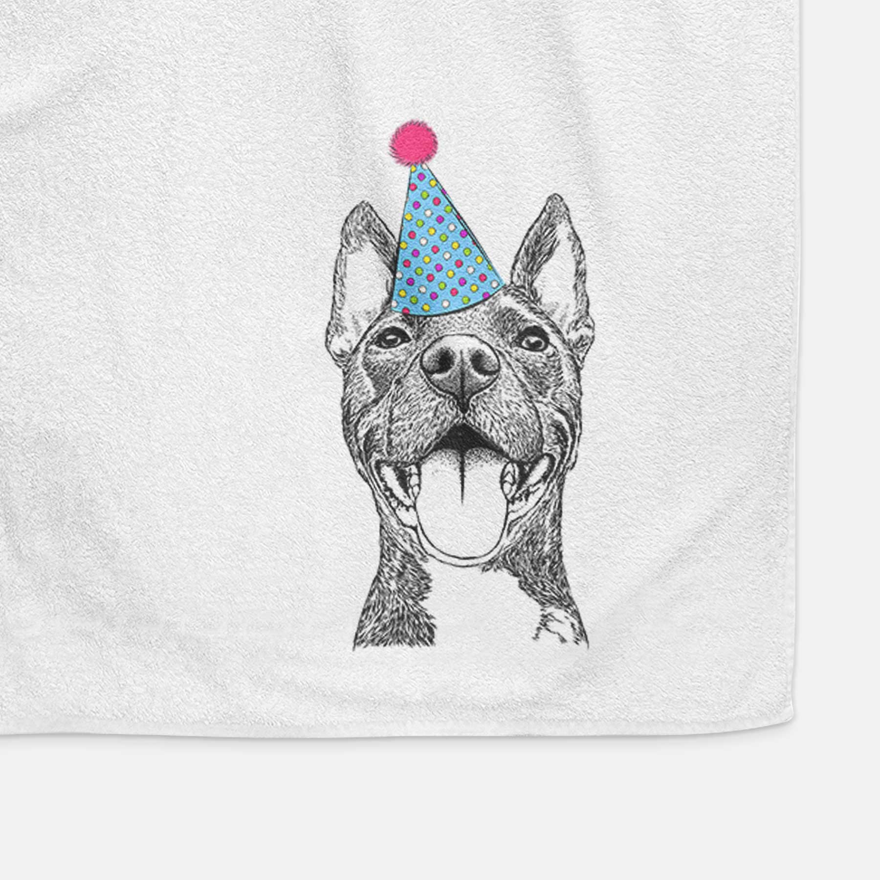 Milo the Pitbull Mix Decorative Hand Towel