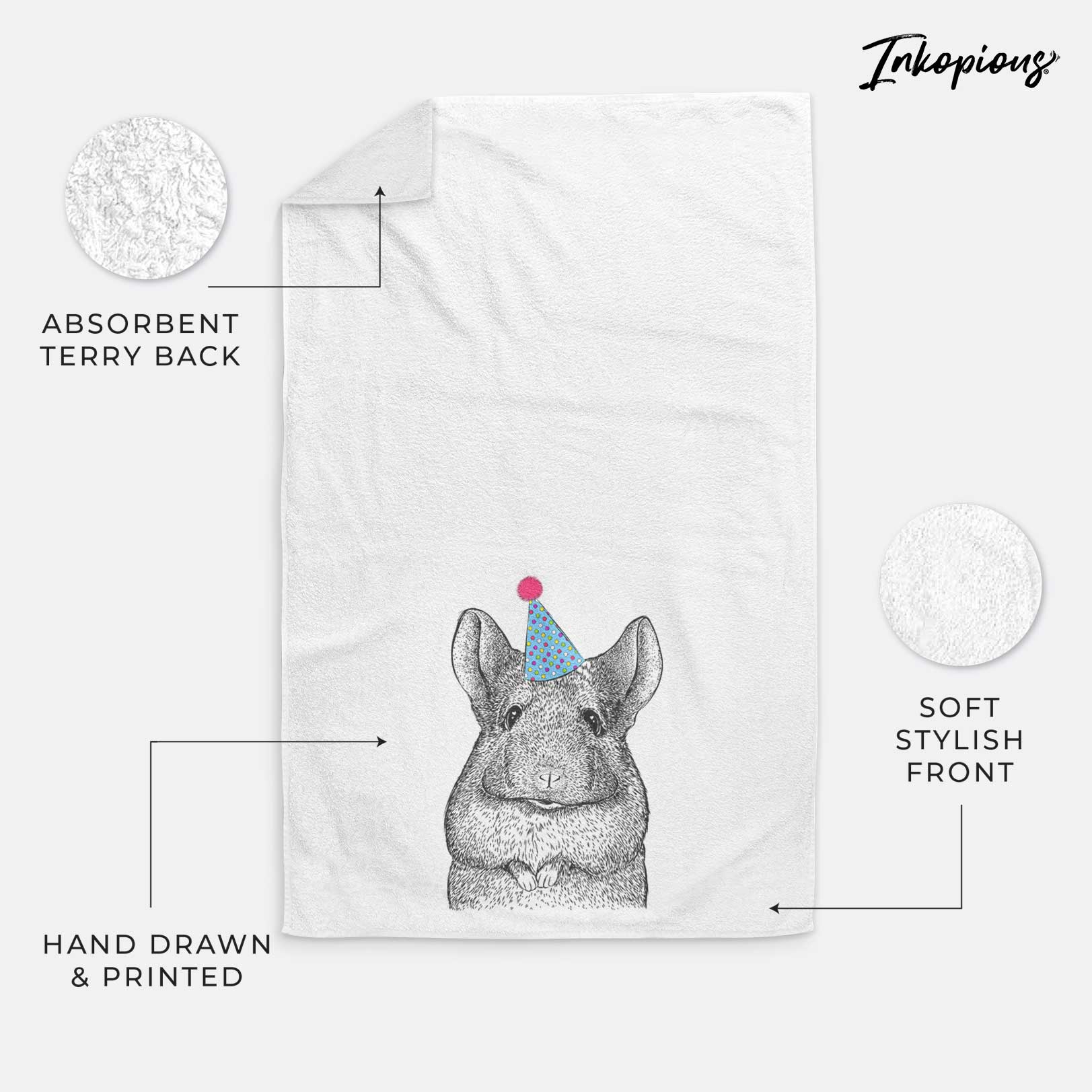 Mojo the Chinchilla Decorative Hand Towel