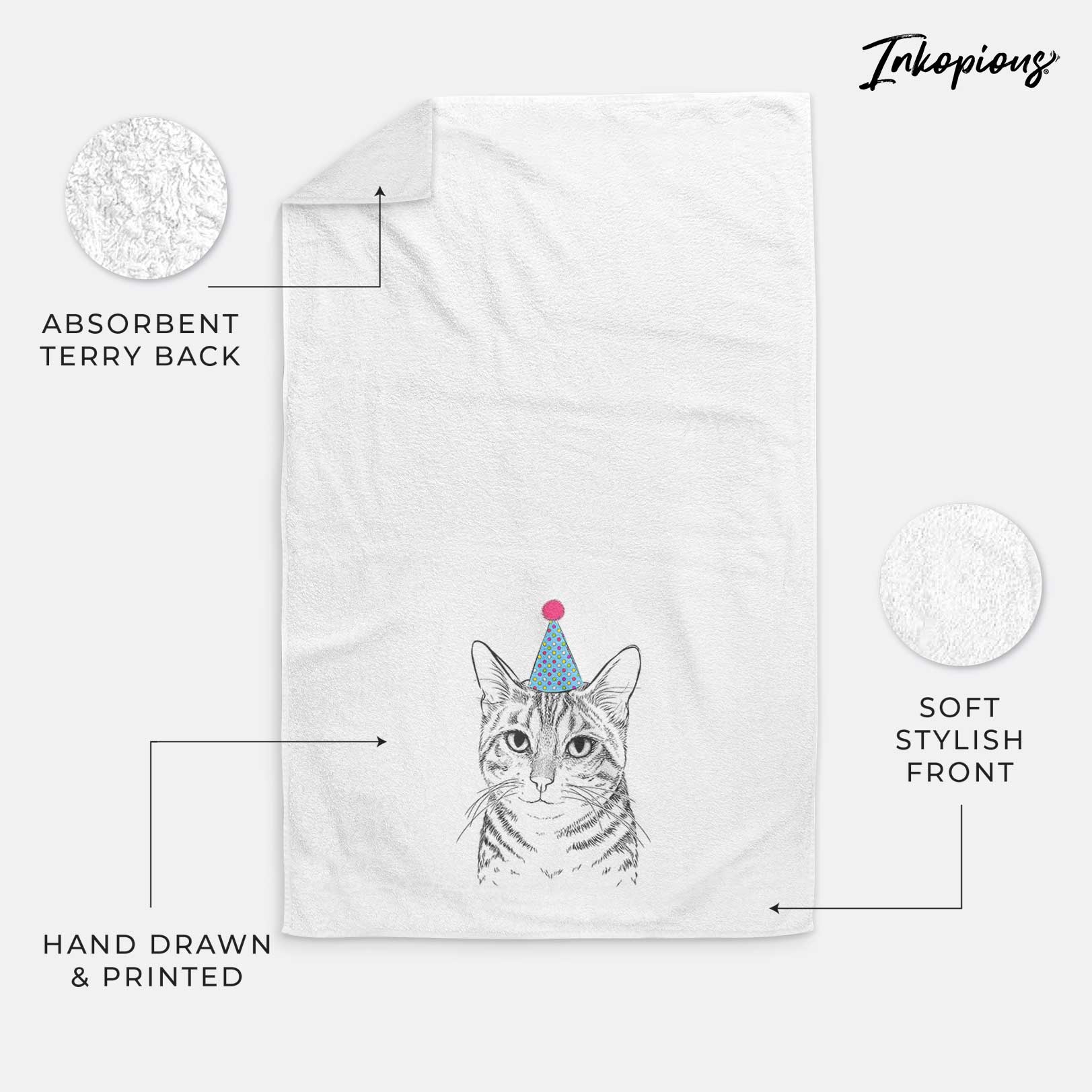 Nell the Tabby Cat Decorative Hand Towel