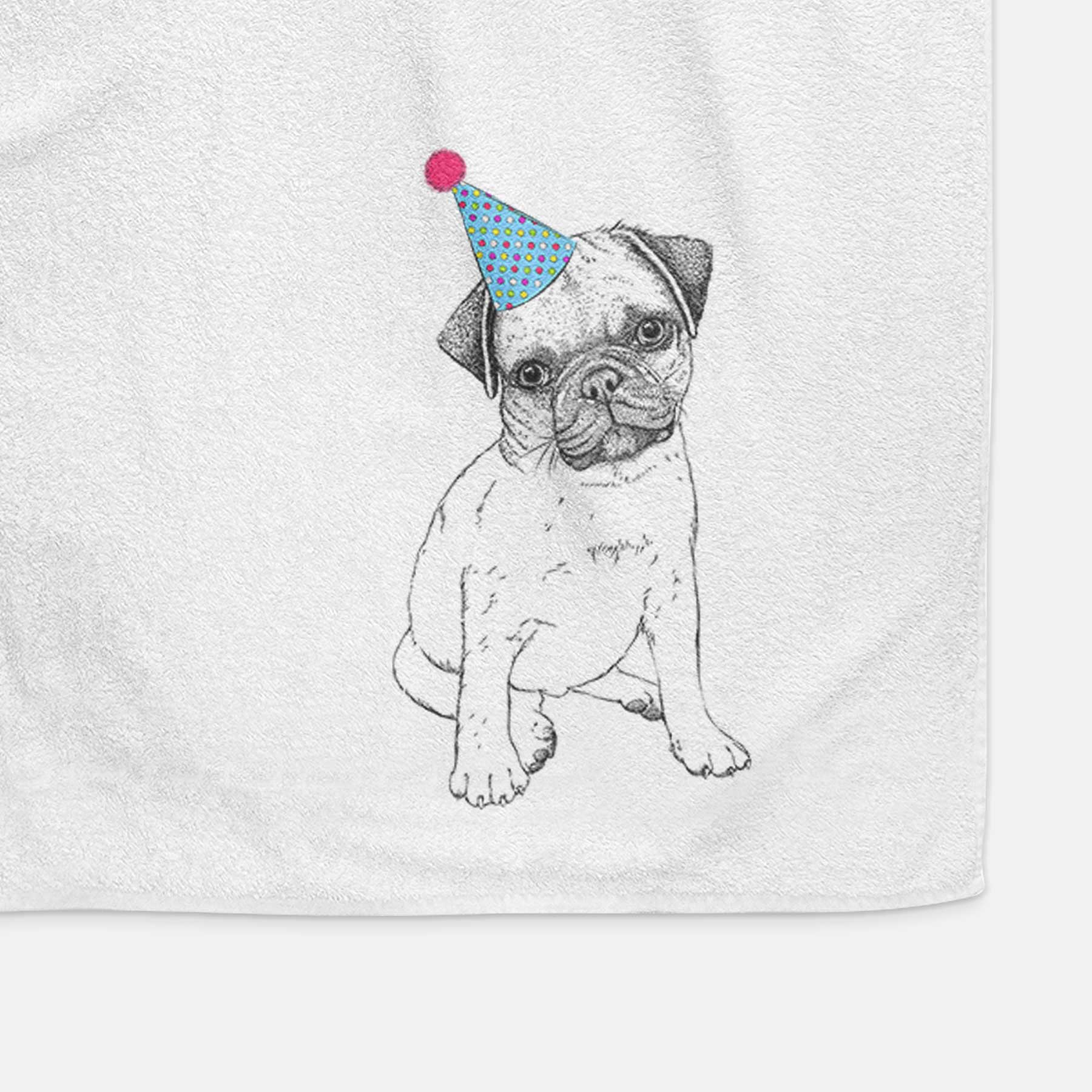 Nelson the Pug Puppy Decorative Hand Towel