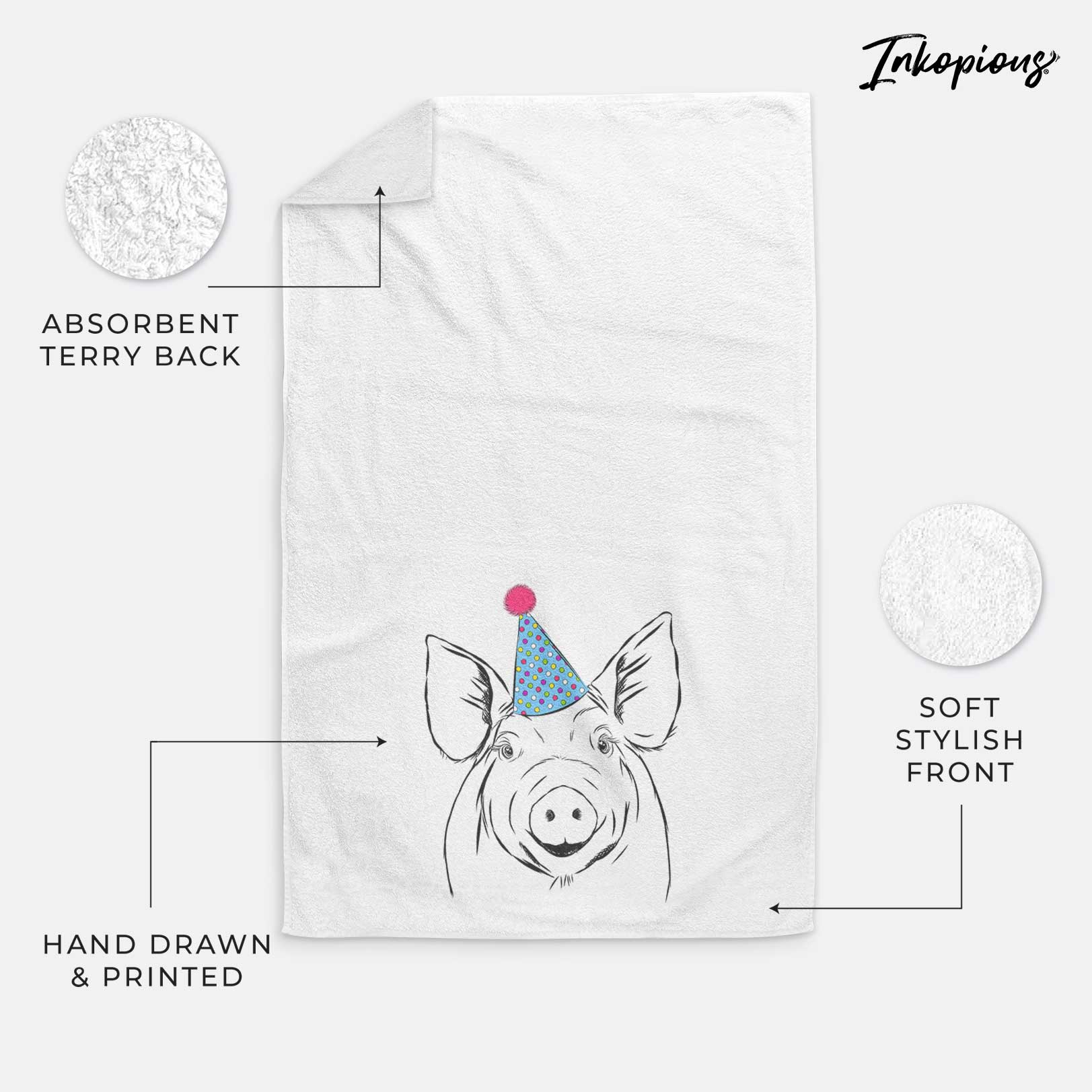 Perry the Pig Decorative Hand Towel