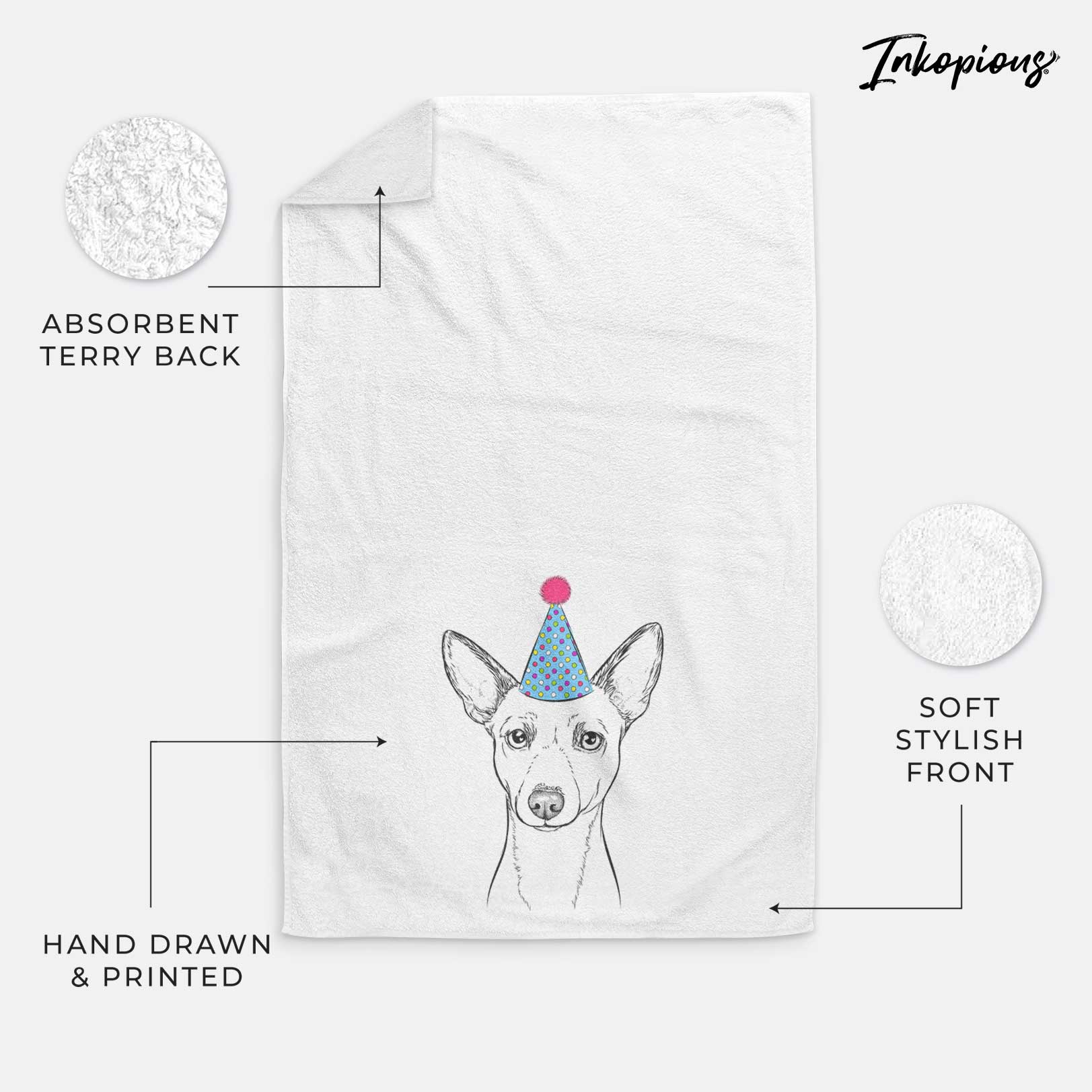 Perry the Portuguese Podengo Decorative Hand Towel