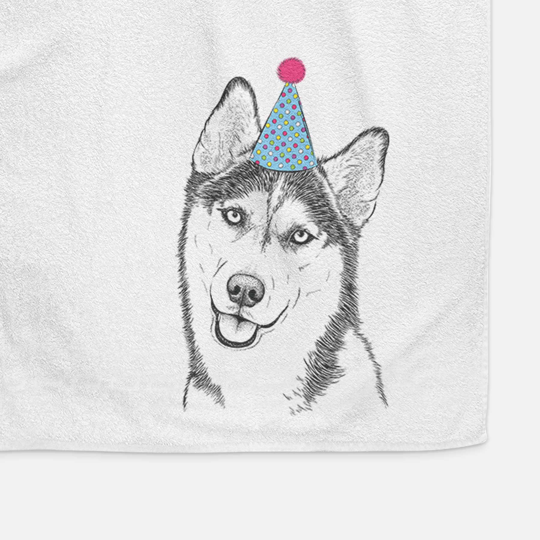 Remmie the Siberian Husky Decorative Hand Towel