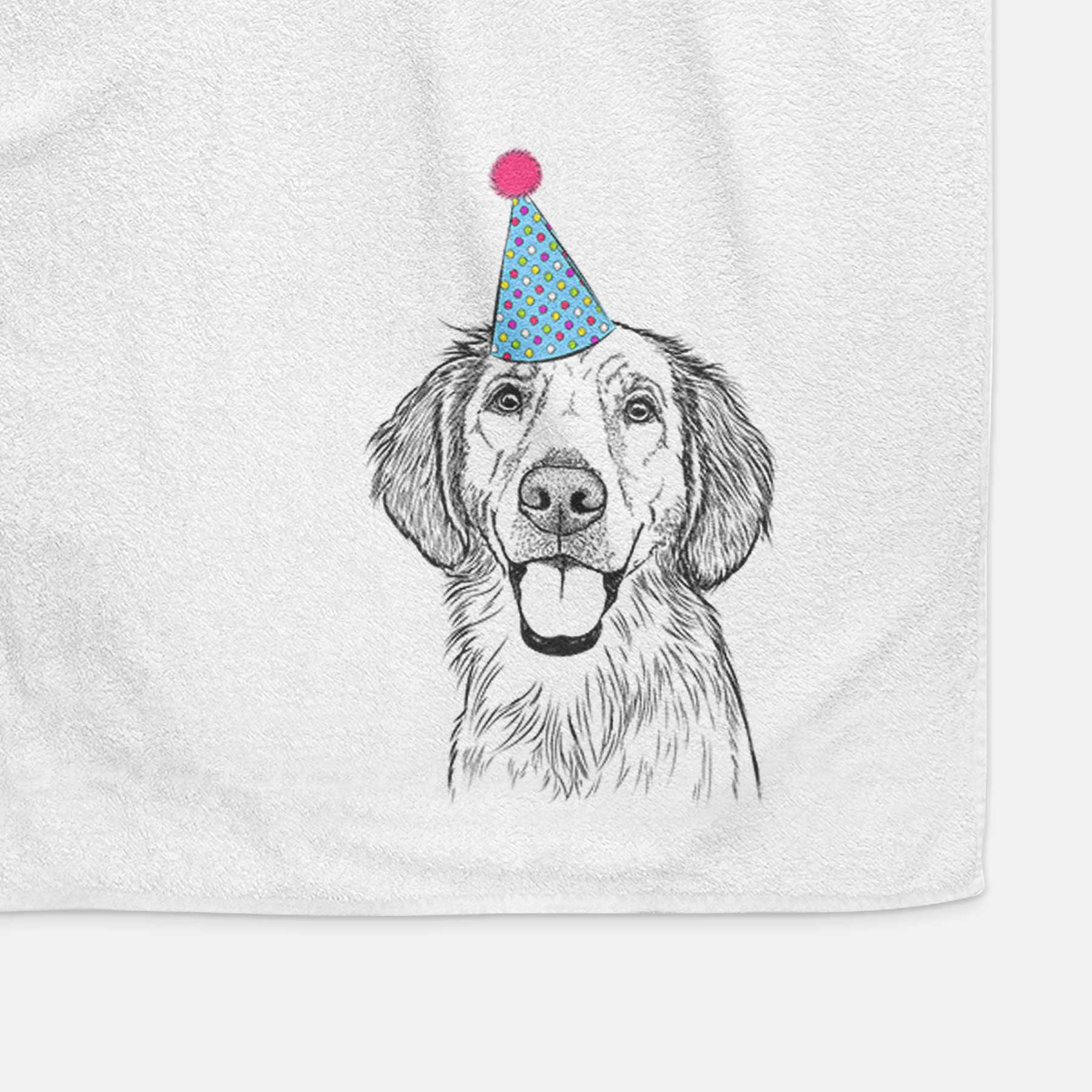 Riley the Golden Retriever Decorative Hand Towel