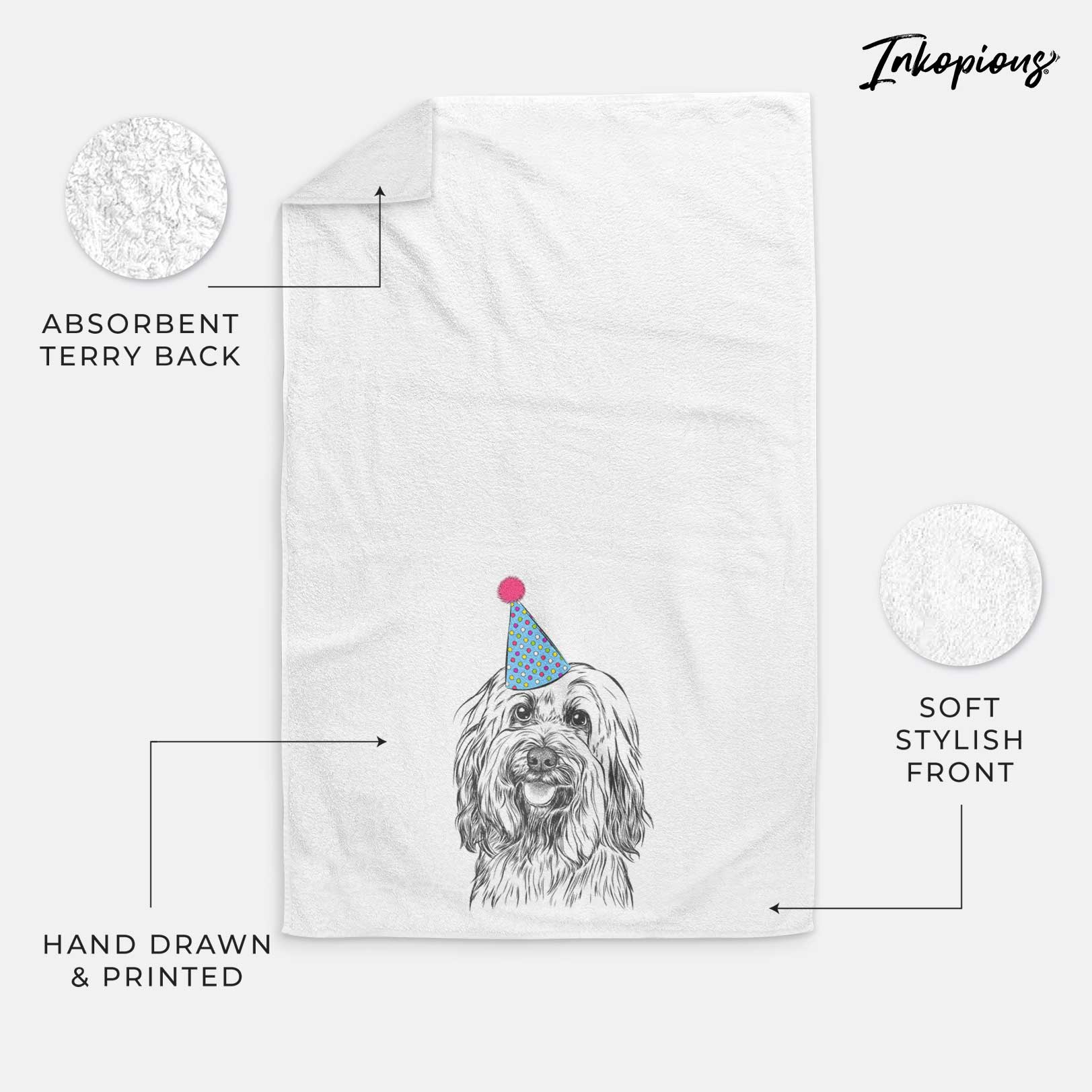 Rime the Tibetan Terrier Decorative Hand Towel