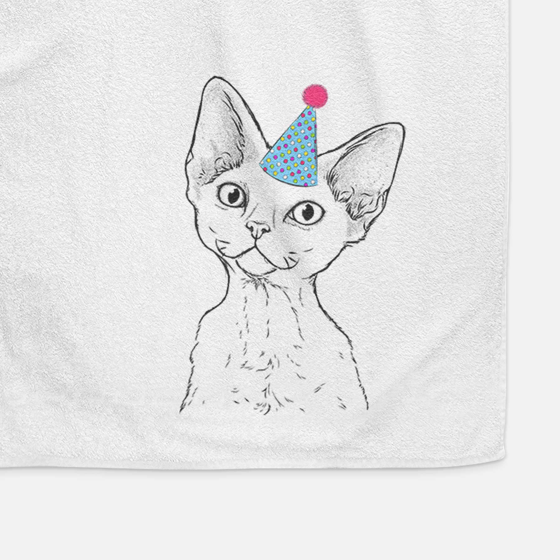 Ripley the Devon Rex Cat Decorative Hand Towel