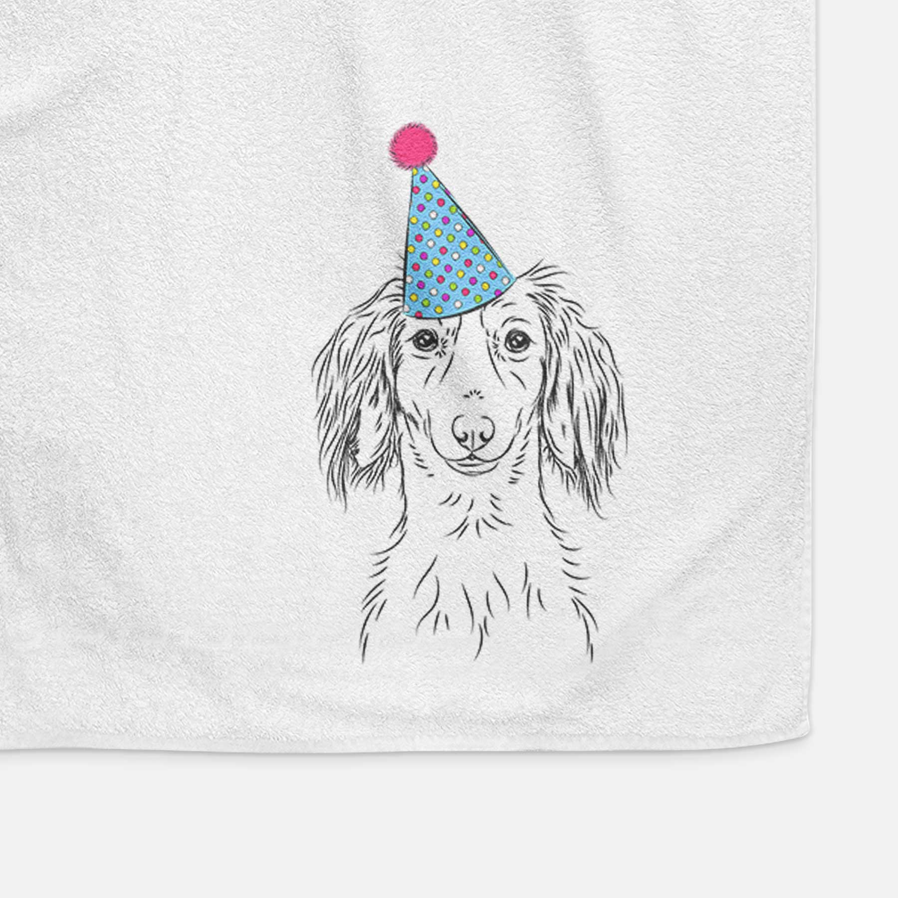 Roux the Long Haired Dachshund Decorative Hand Towel