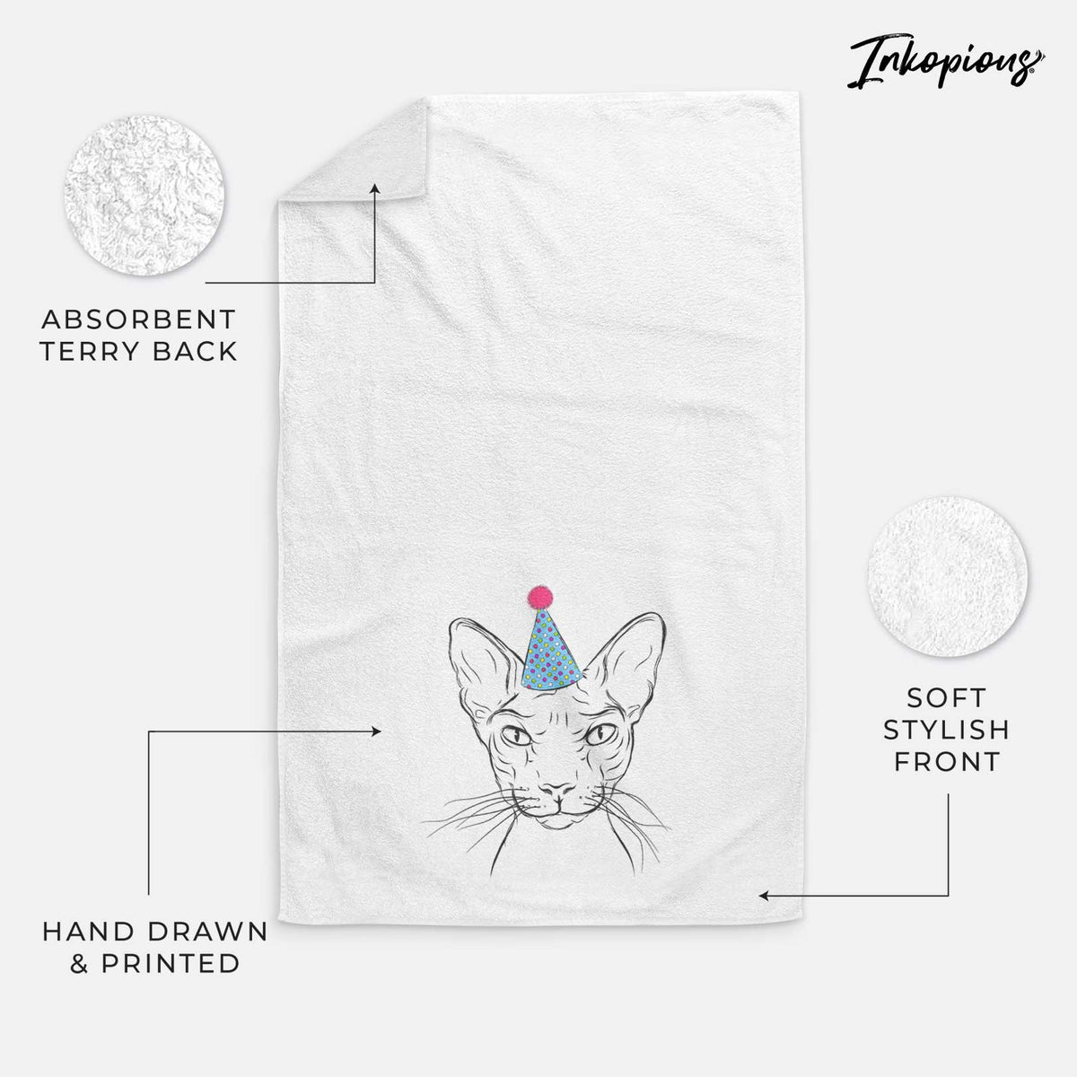 Sammy the Spinx Cat Decorative Hand Towel