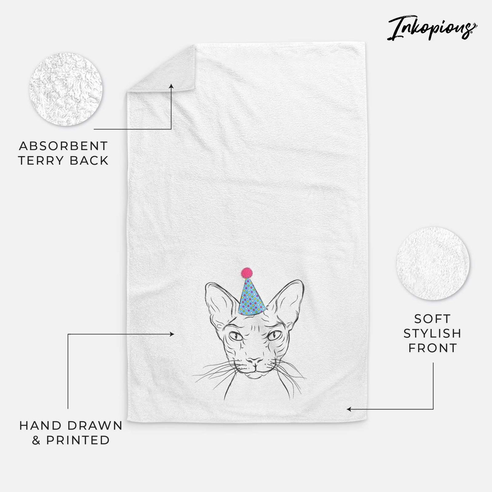 Sammy the Spinx Cat Decorative Hand Towel