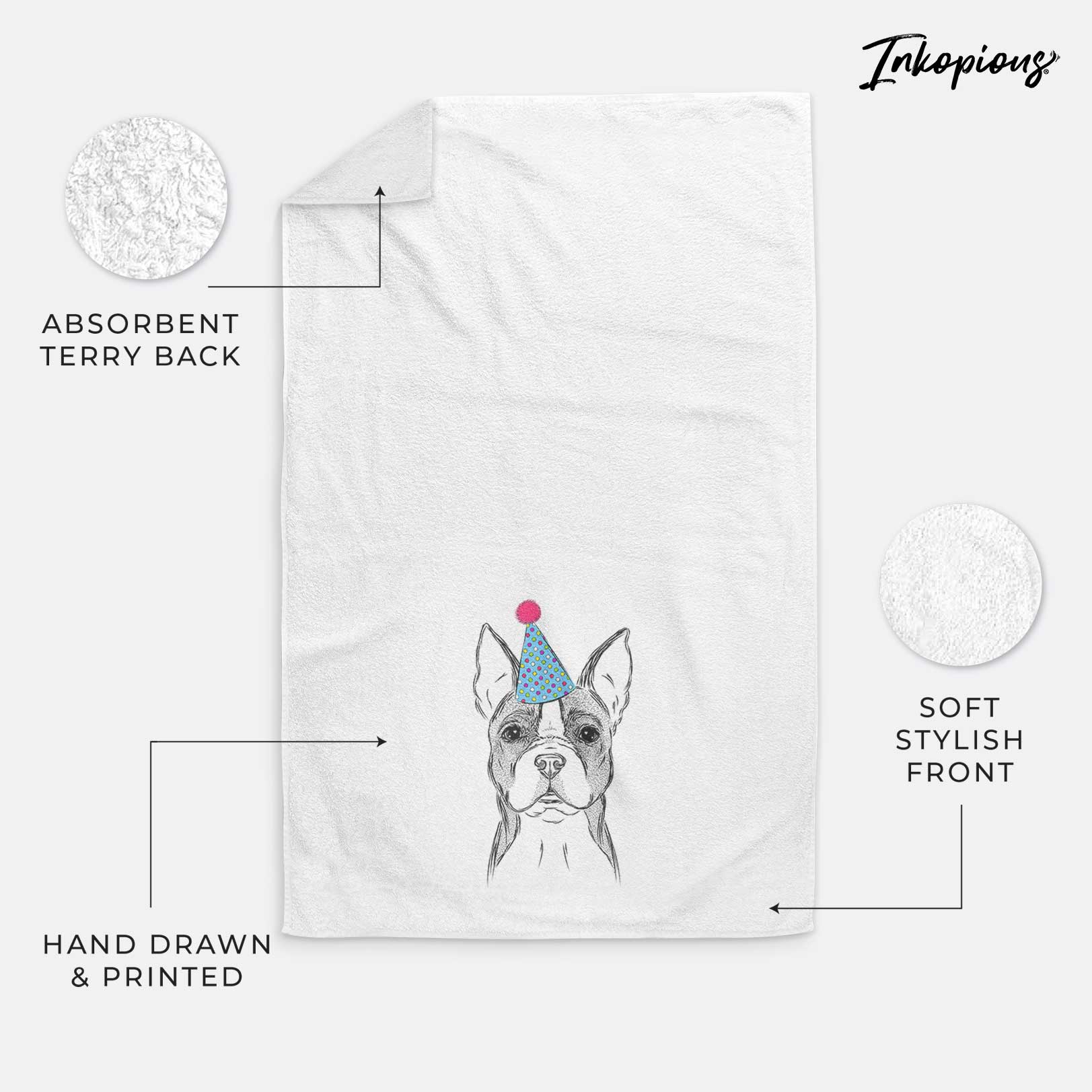 Scout the Boston Terrier Decorative Hand Towel