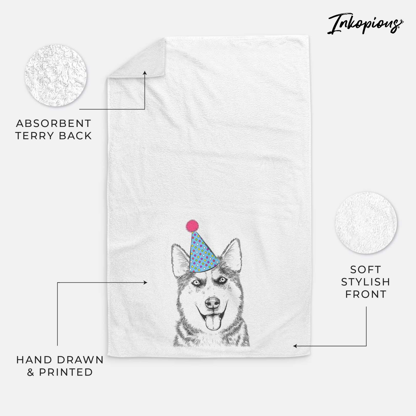 Sesi the Siberian Husky Hand Towel