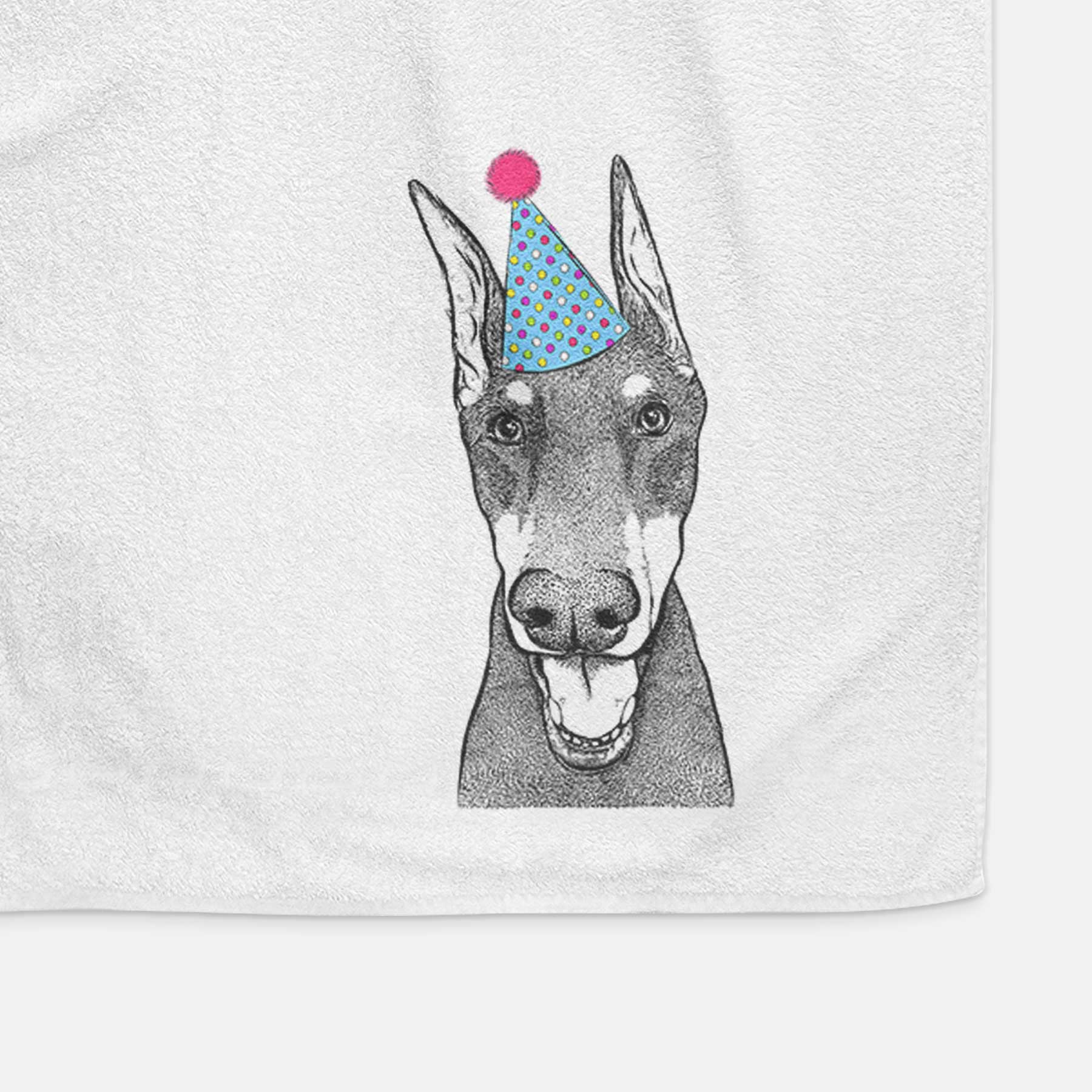 Sir Duke the Doberman Pinscher Decorative Hand Towel