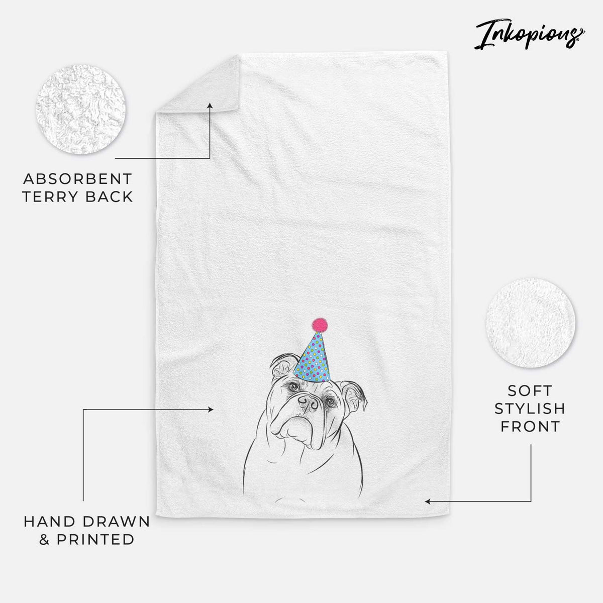 Sir Louis the English Bulldog Decorative Hand Towel