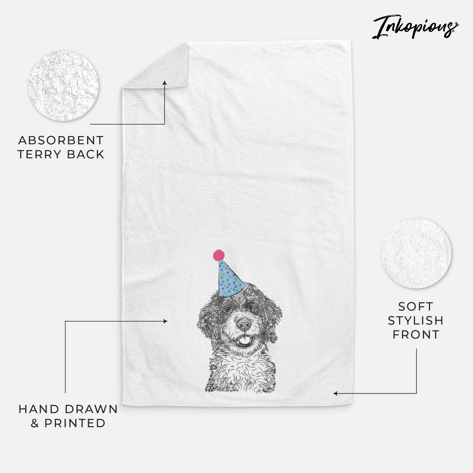 Smoky the Bernedoodle Puppy Decorative Hand Towel