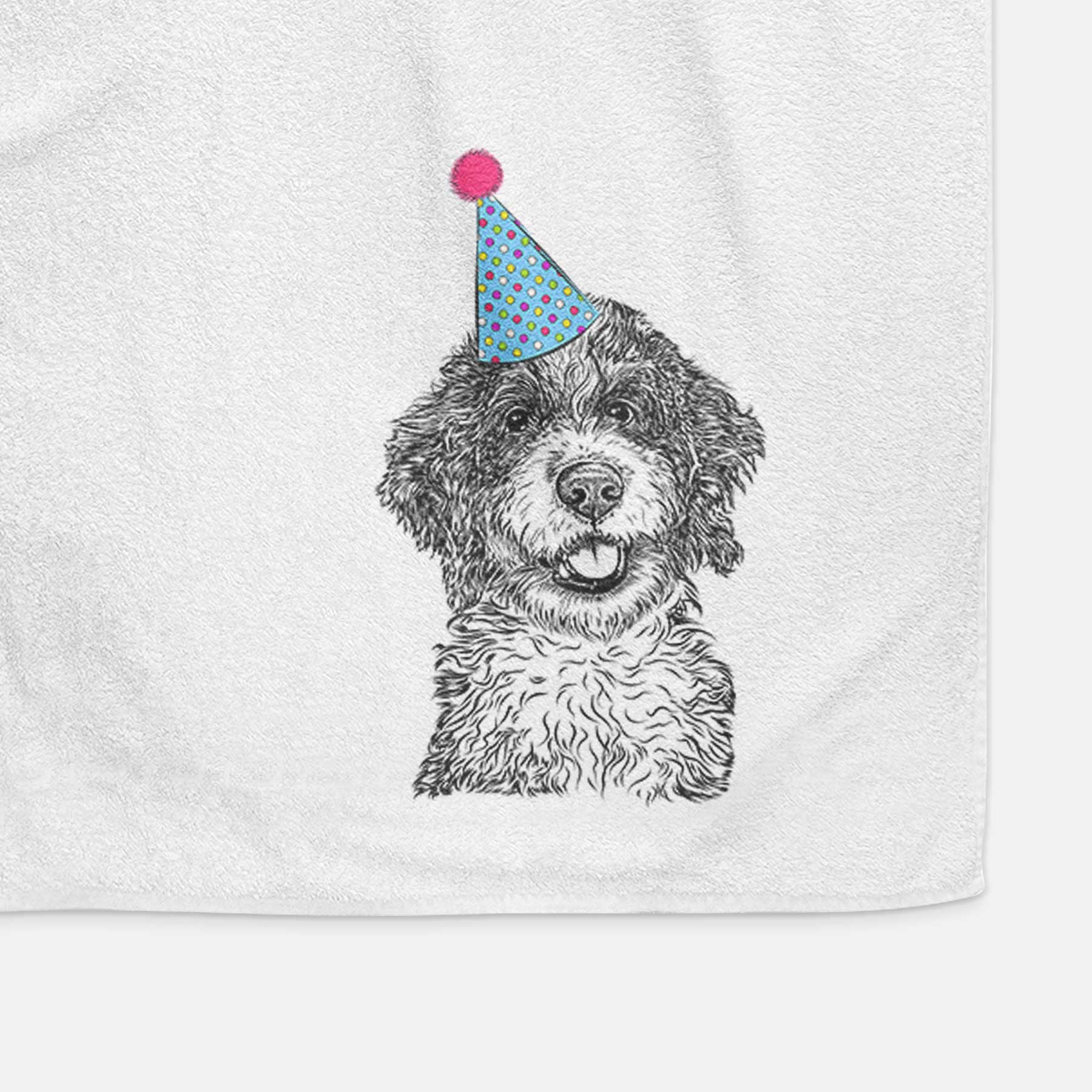 Smoky the Bernedoodle Puppy Decorative Hand Towel