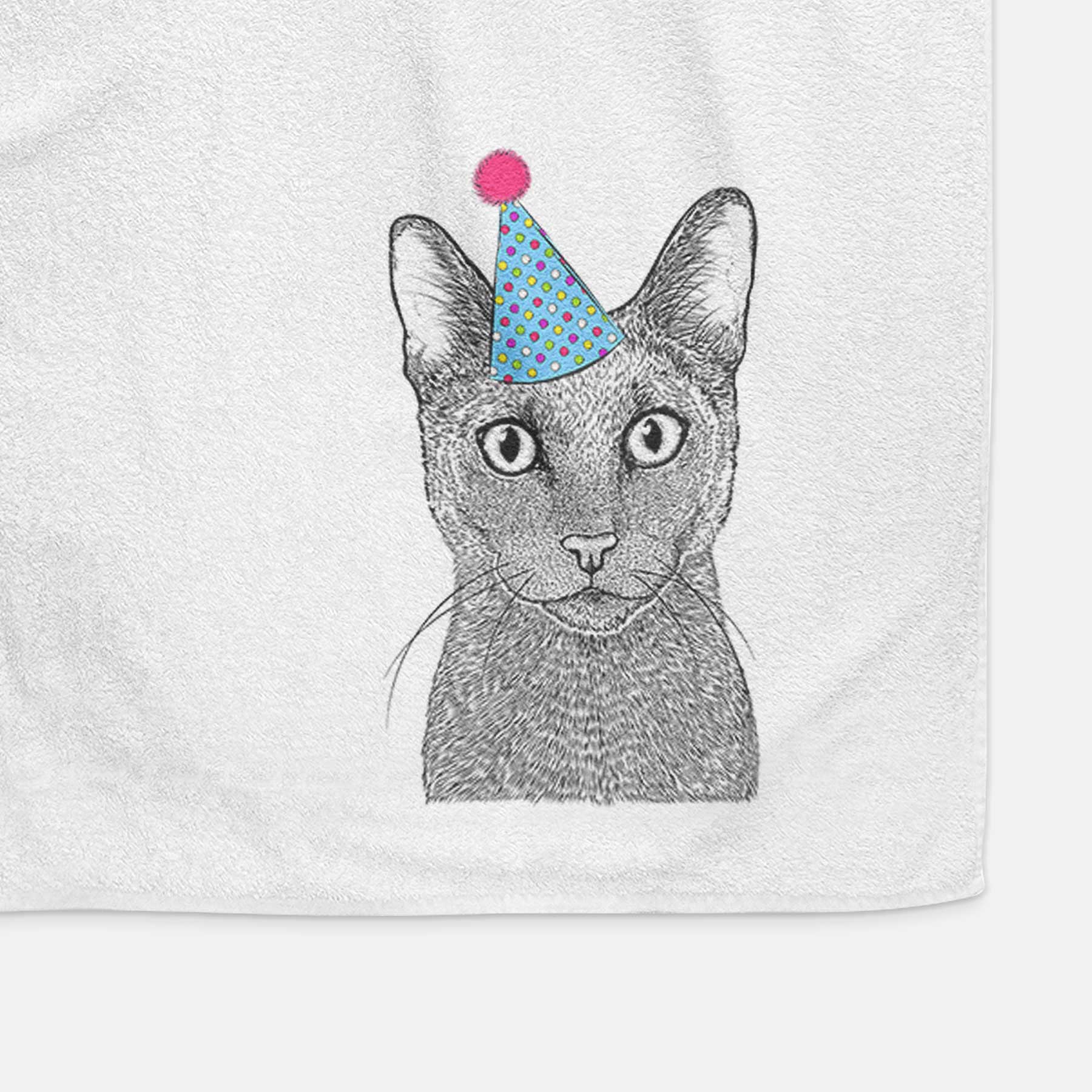 Stanley the Russian Blue Cat Decorative Hand Towel