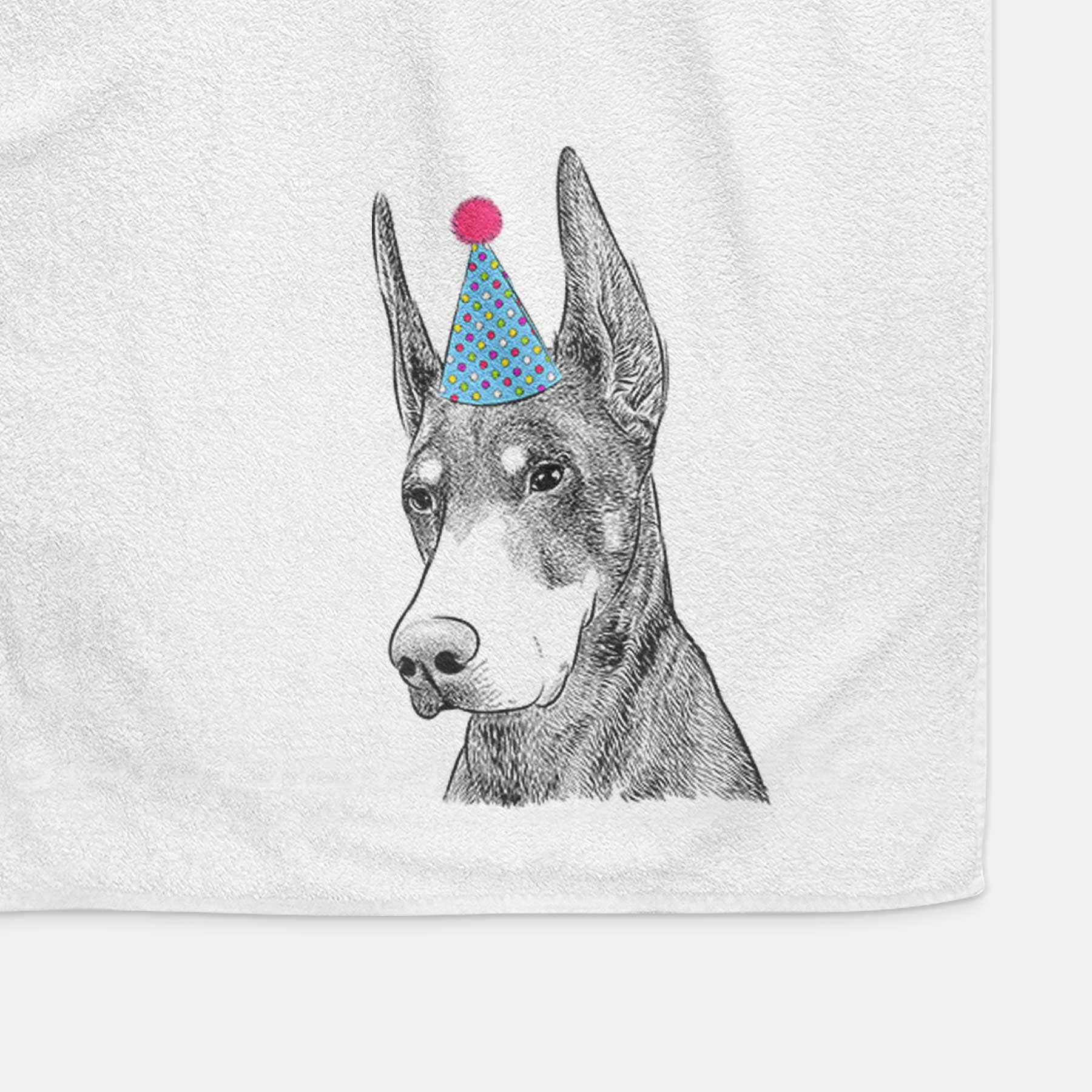 Sunny the Doberman Pinscher Decorative Hand Towel