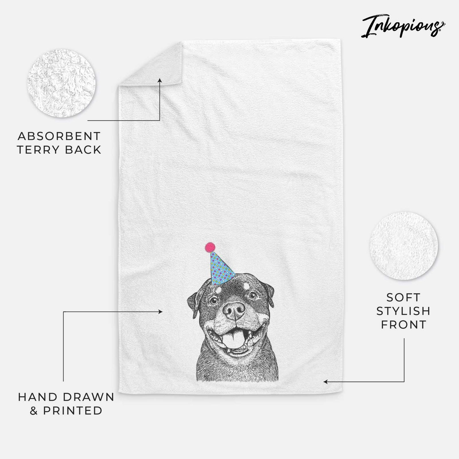 Talos the Rottweiler Decorative Hand Towel