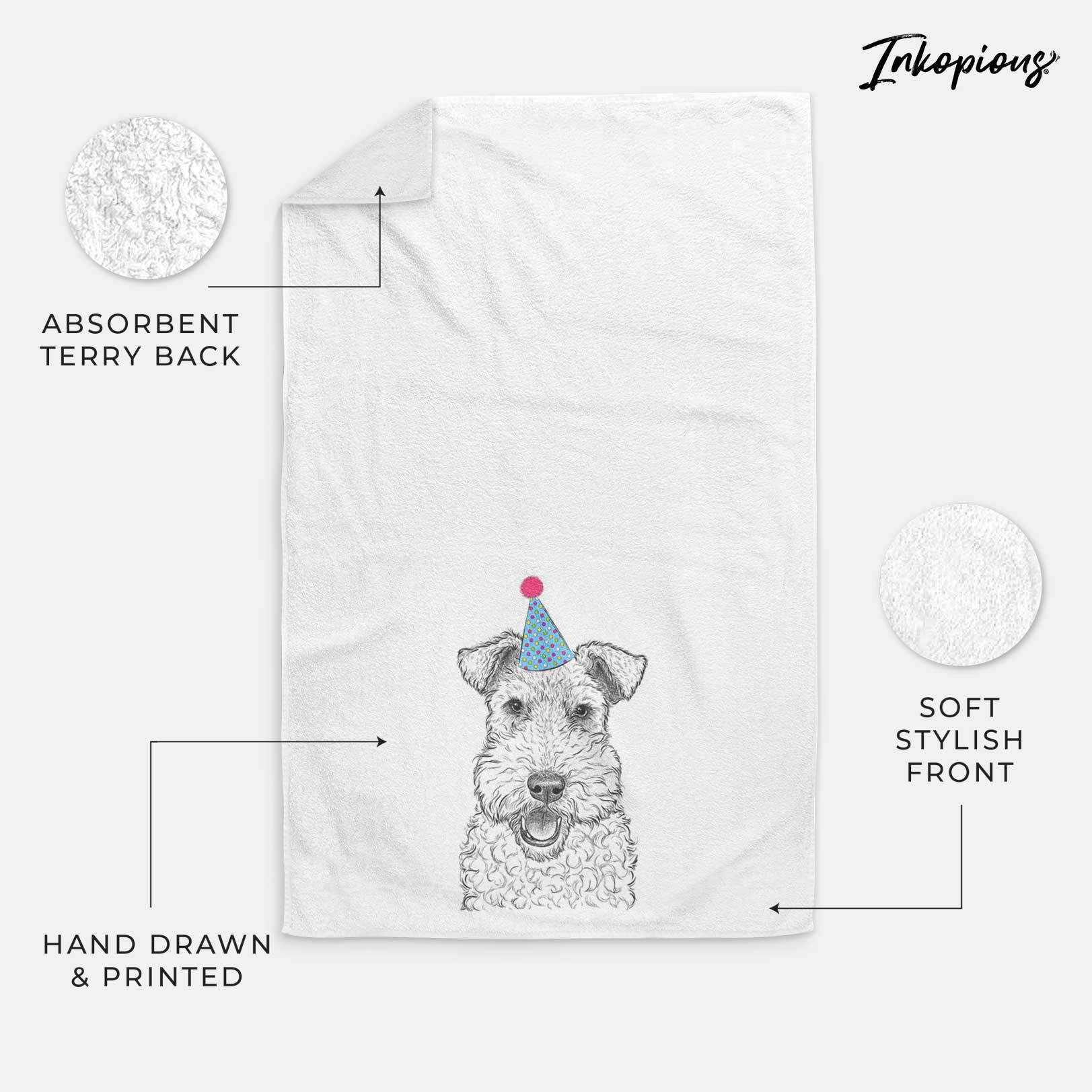 Ted the Wire Fox Terrier Decorative Hand Towel