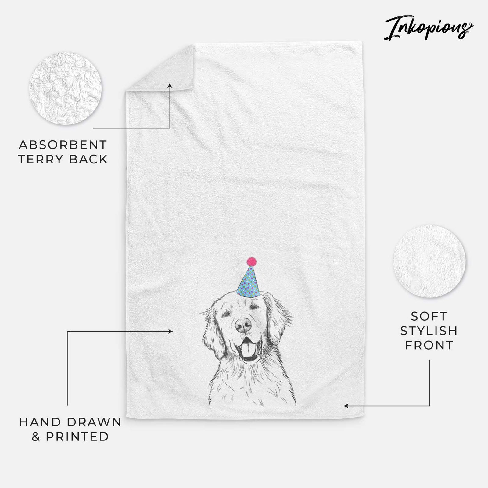 Wallace the Golden Retriever Decorative Hand Towel