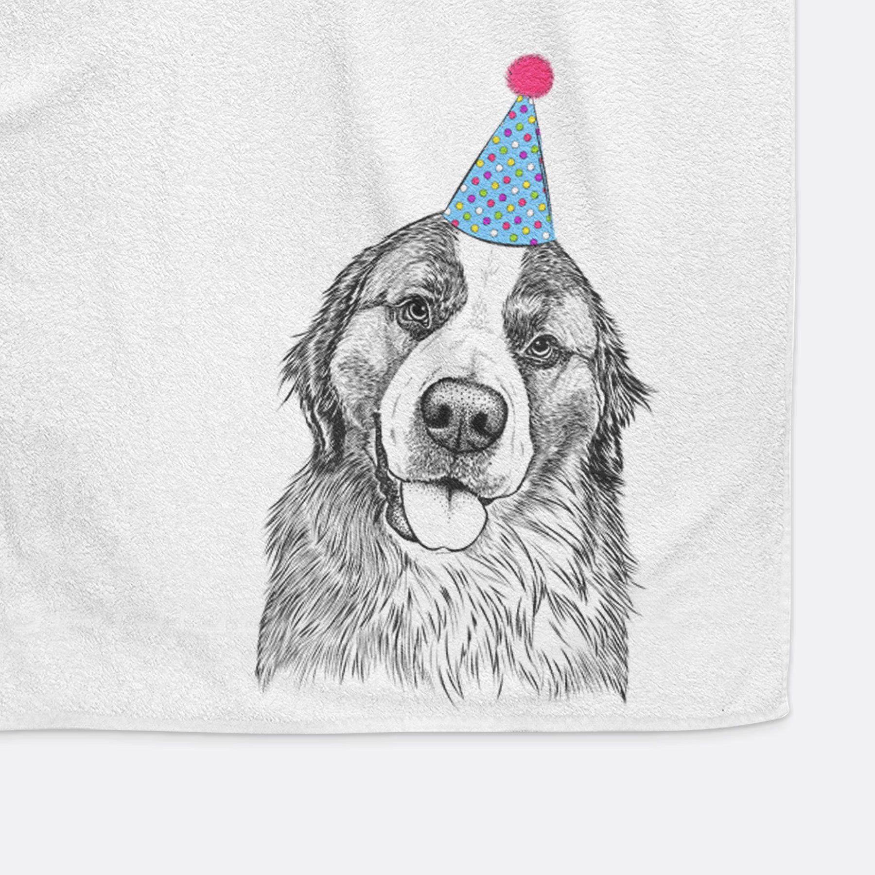 Walter the Bernese Mountain Dog Mix Decorative Hand Towel