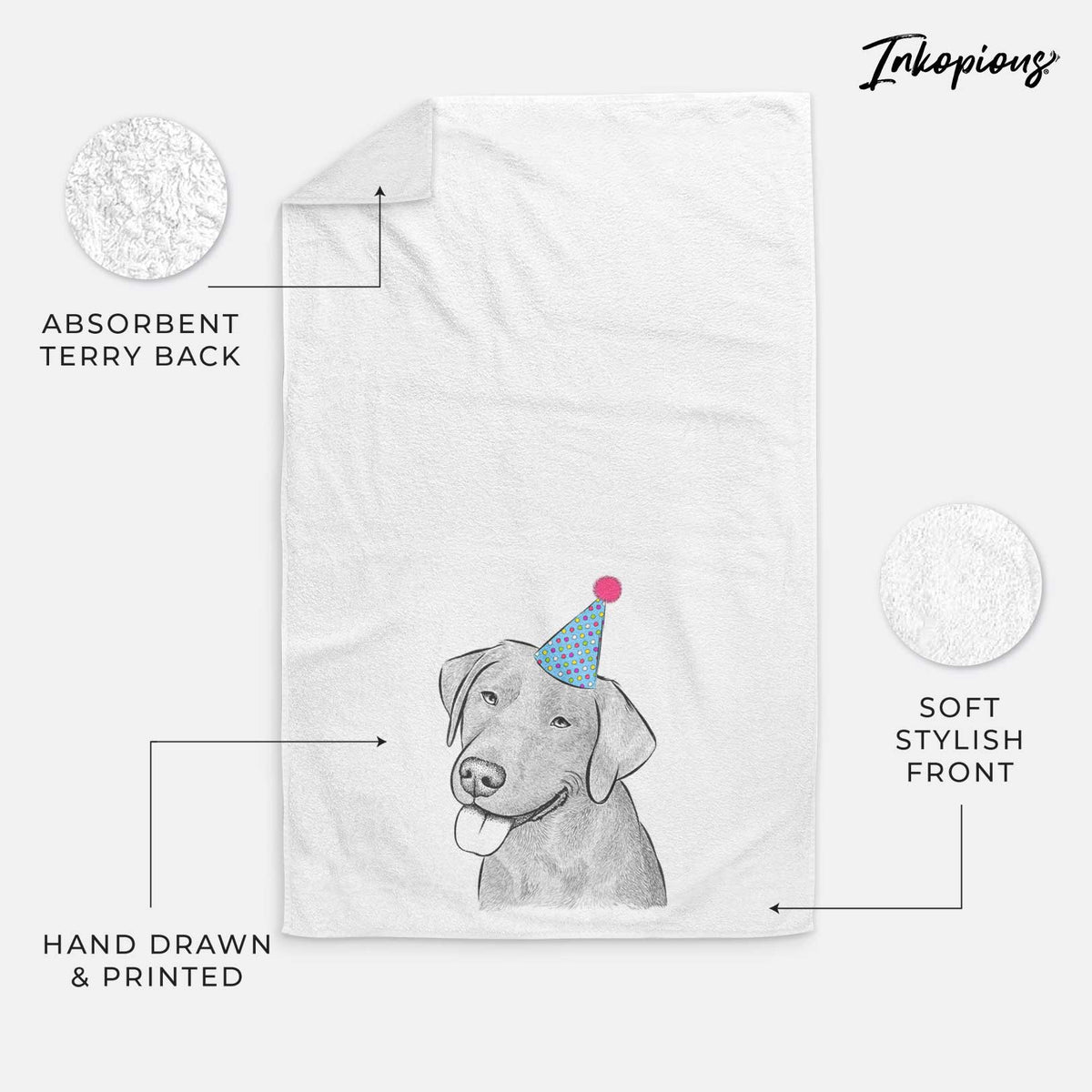 Zeppelin the Black Labrador Decorative Hand Towel