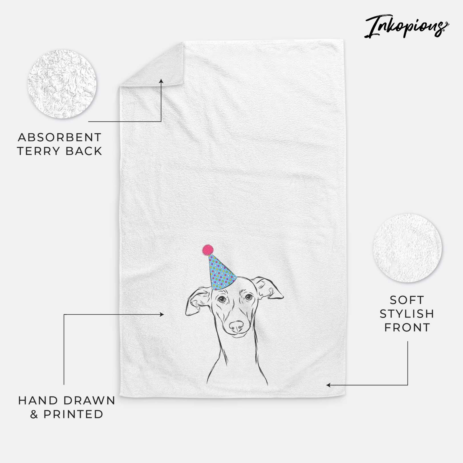 Ziggie the Italian Greyhound Decorative Hand Towel